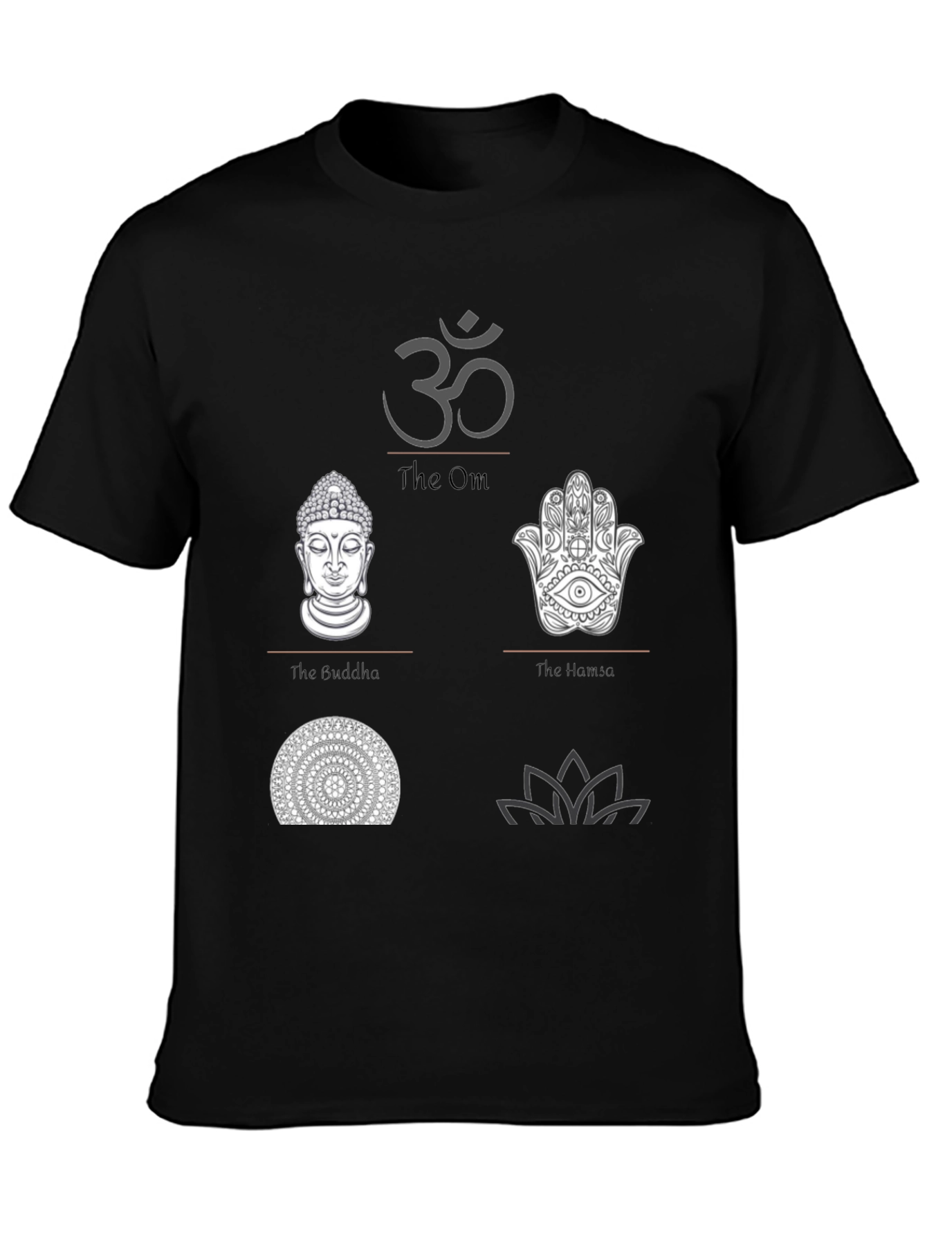 Spiritual Symbol Graphic Print Black T-Shirt