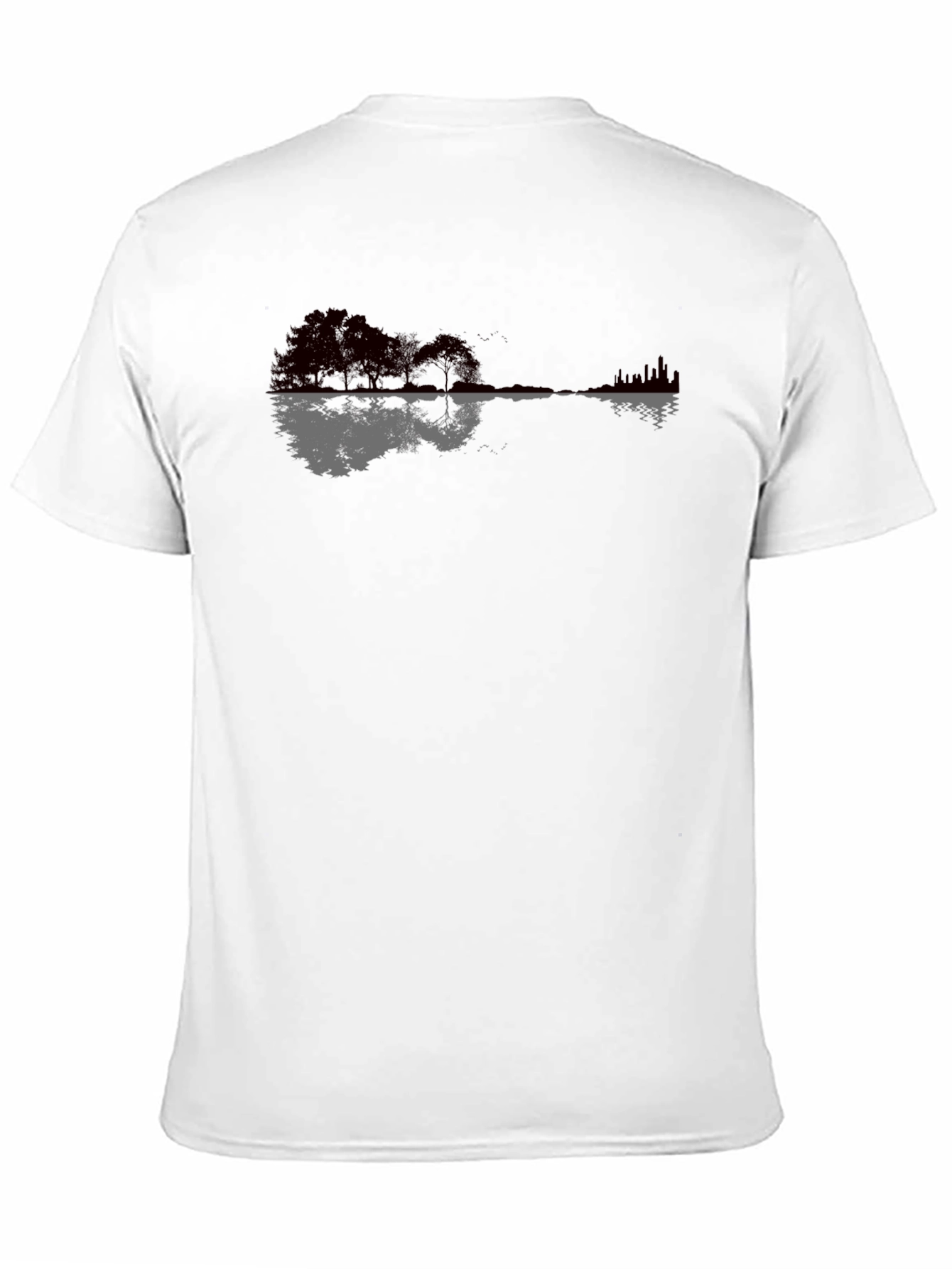 Guitar Landscape Graphic Tee - Soft Black Cotton