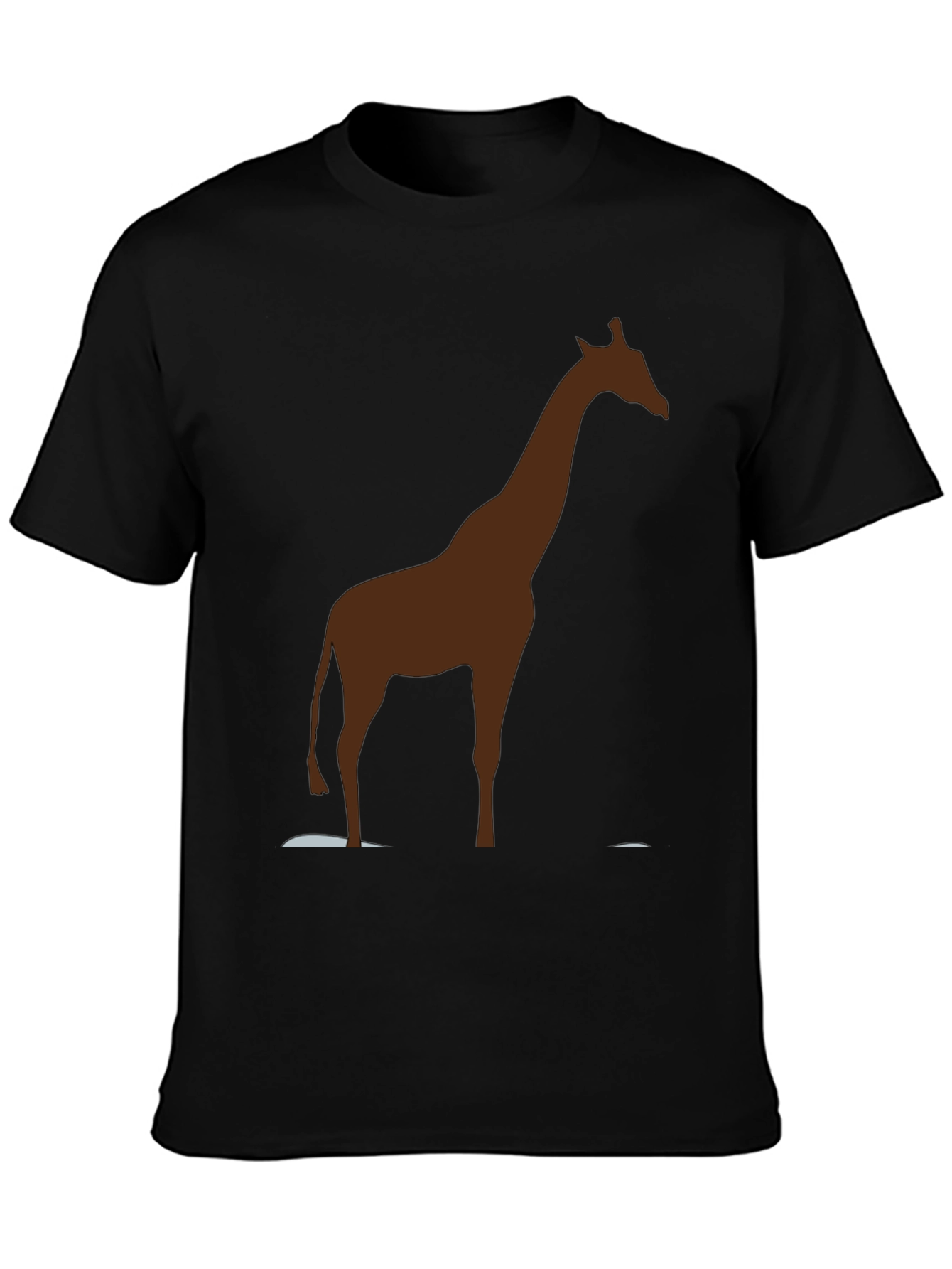 Giraffe Silhouette Black T-Shirt