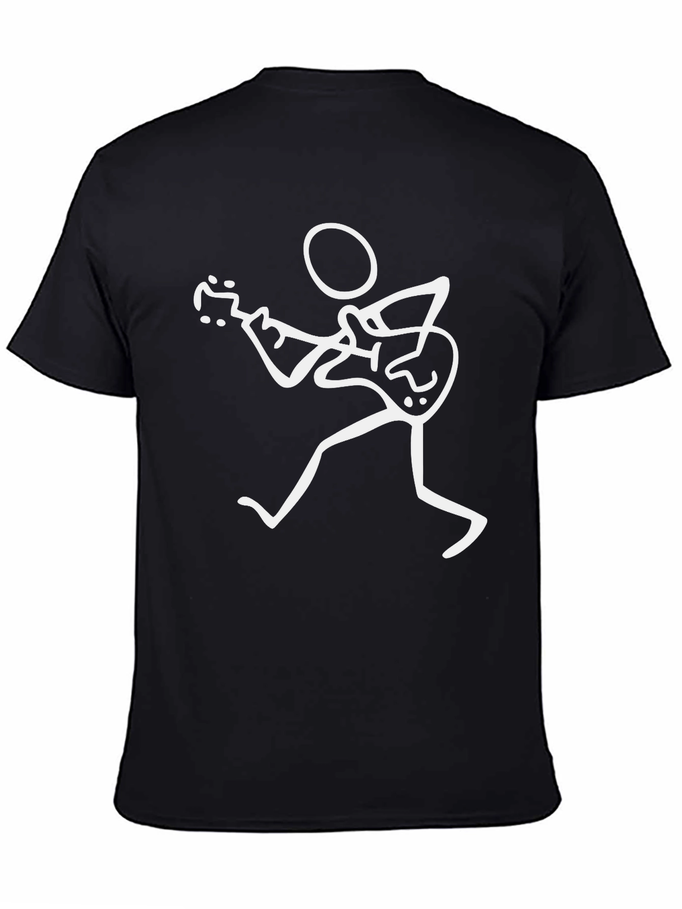 Stick Figure Guitarist Black T-Shirt