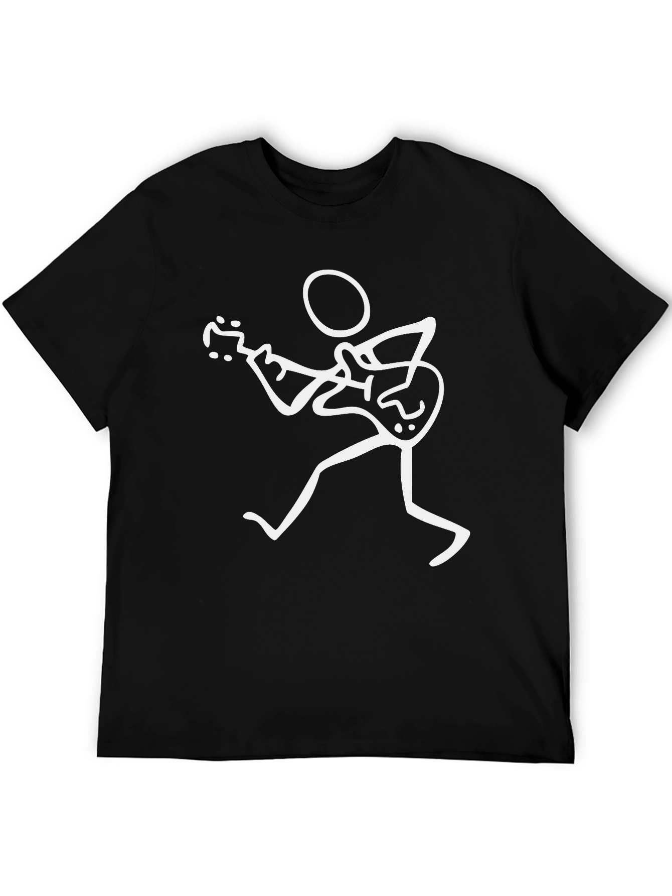 Stick Figure Guitarist Black T-Shirt