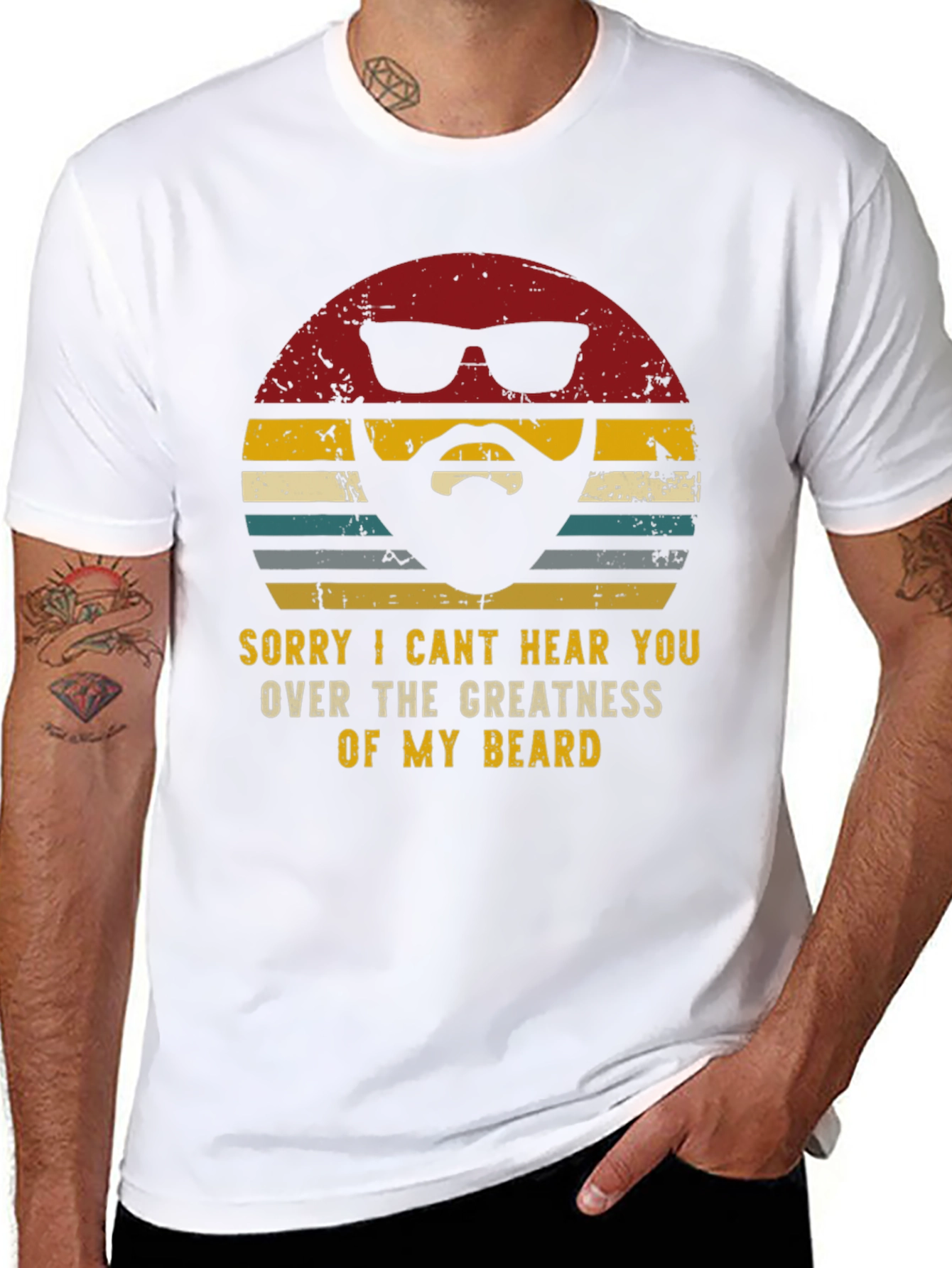 Funny Beard Graphic Mens T-Shirt