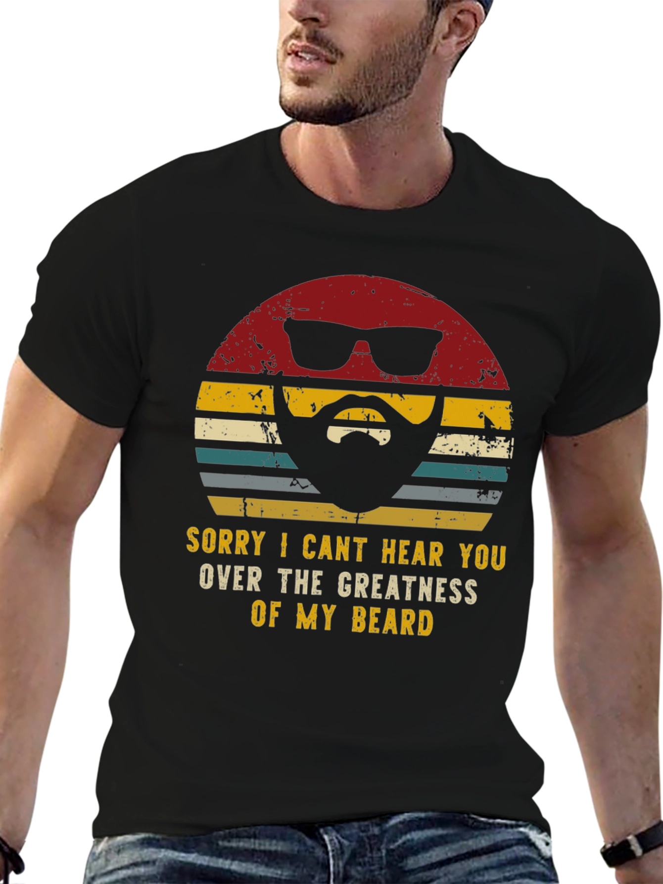 Funny Beard Graphic Mens T-Shirt