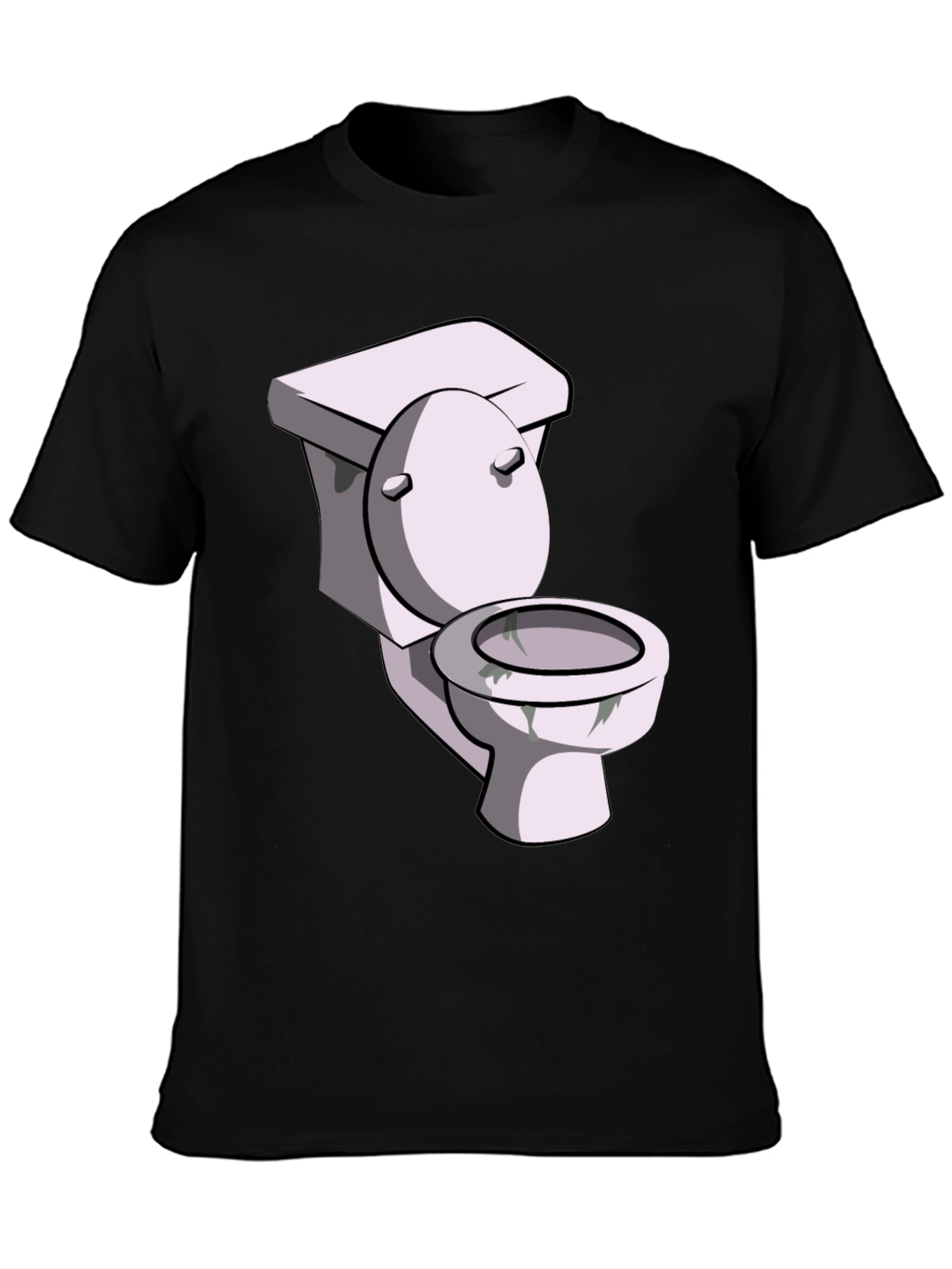 Toilet Humor Graphic Tee - Black