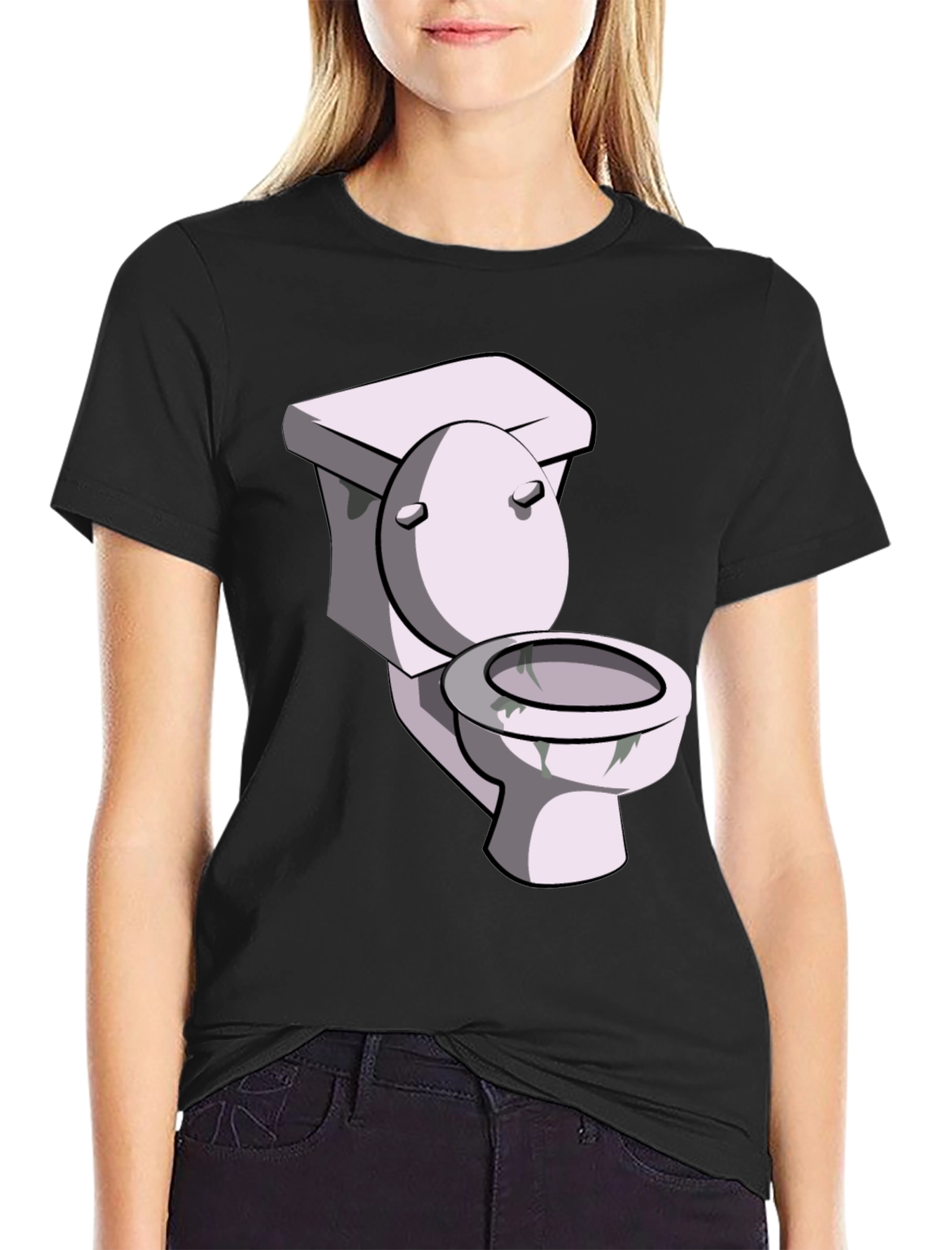 Toilet Humor Graphic Tee - Black
