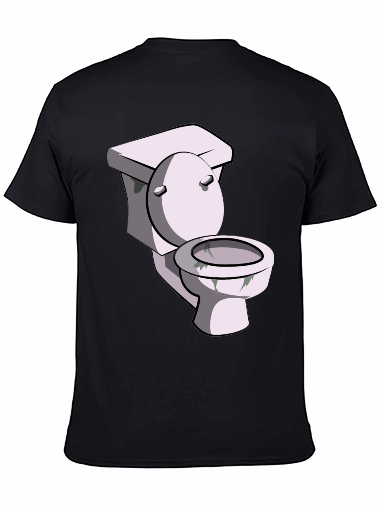 Toilet Humor Graphic Tee - Black