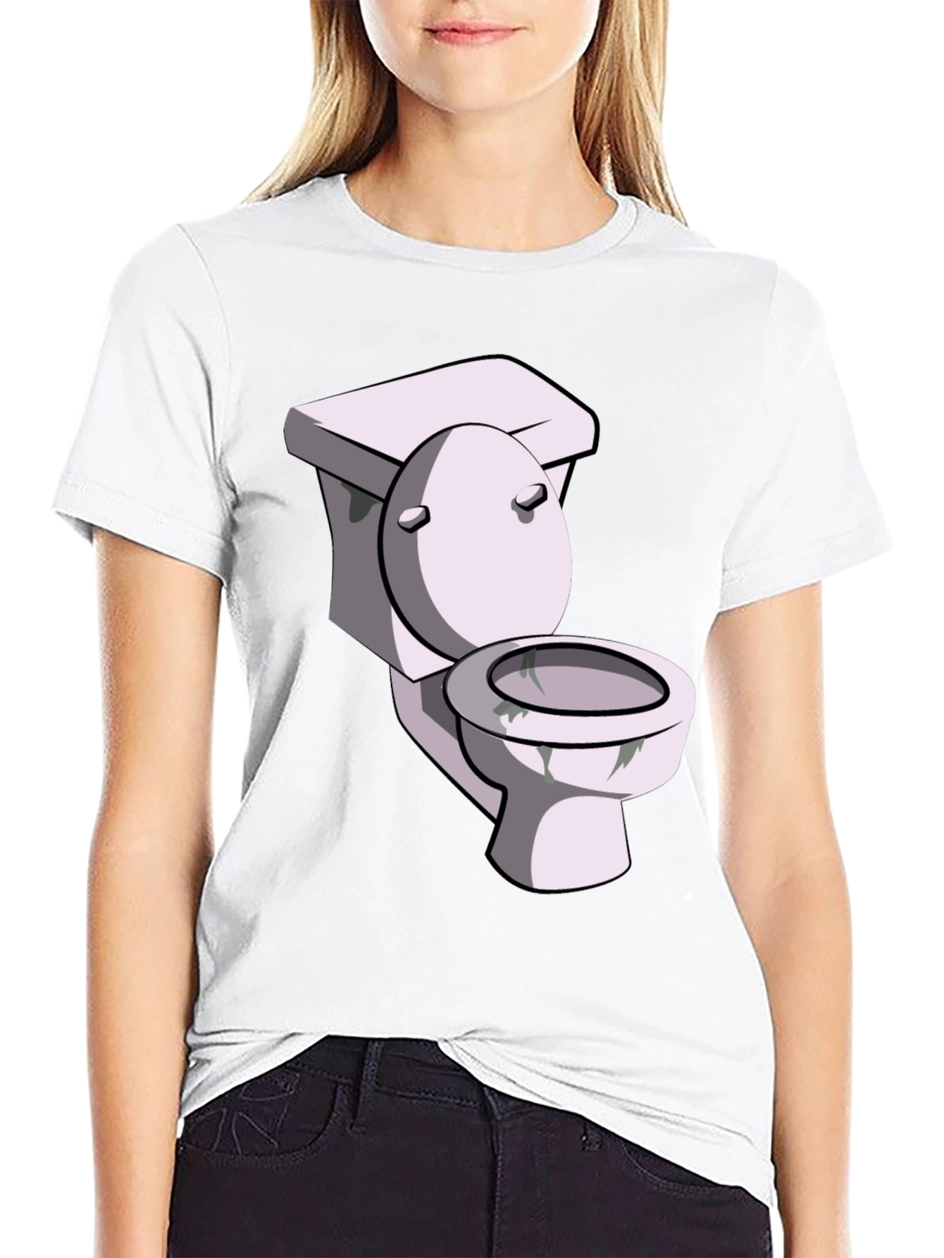 Toilet Humor Graphic Tee - Black