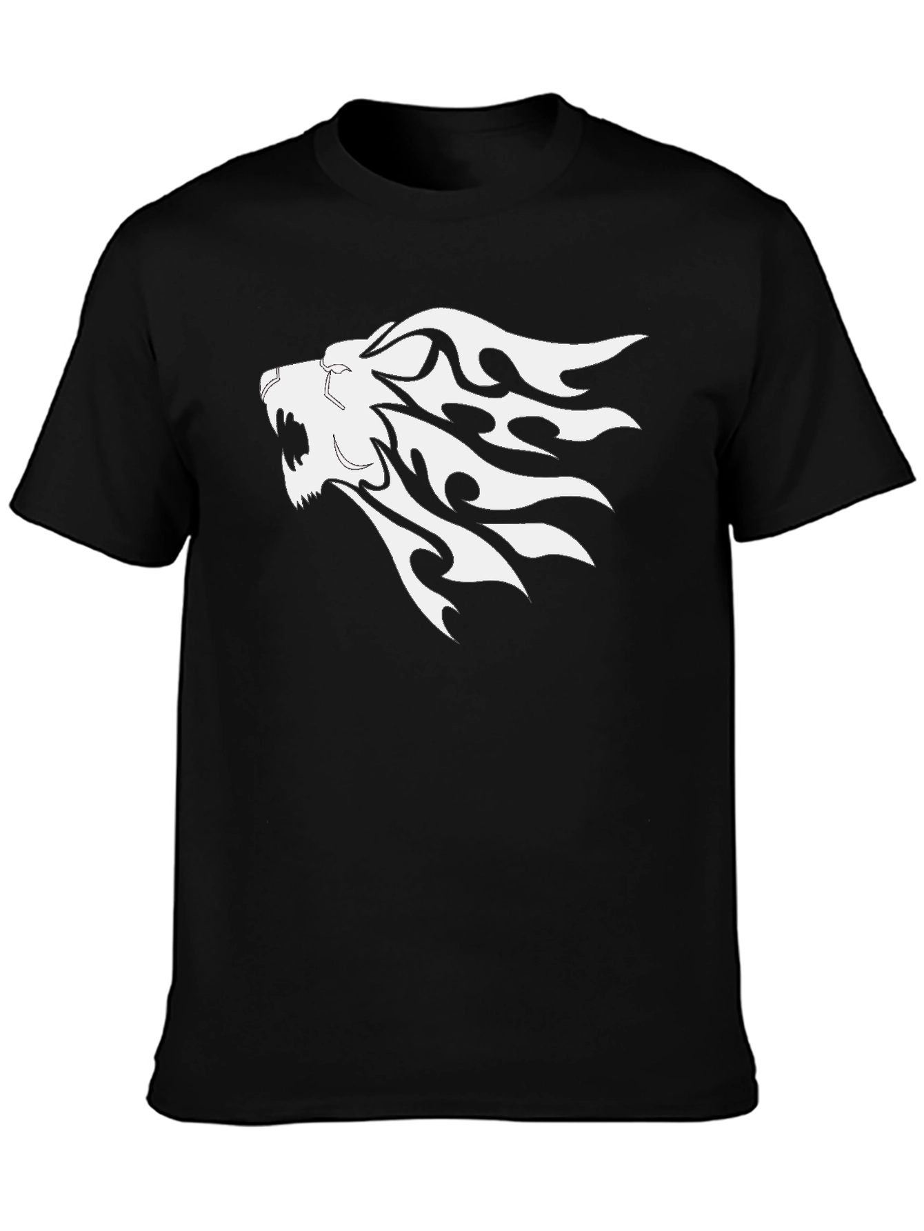 Black Lion Head Graphic Tee