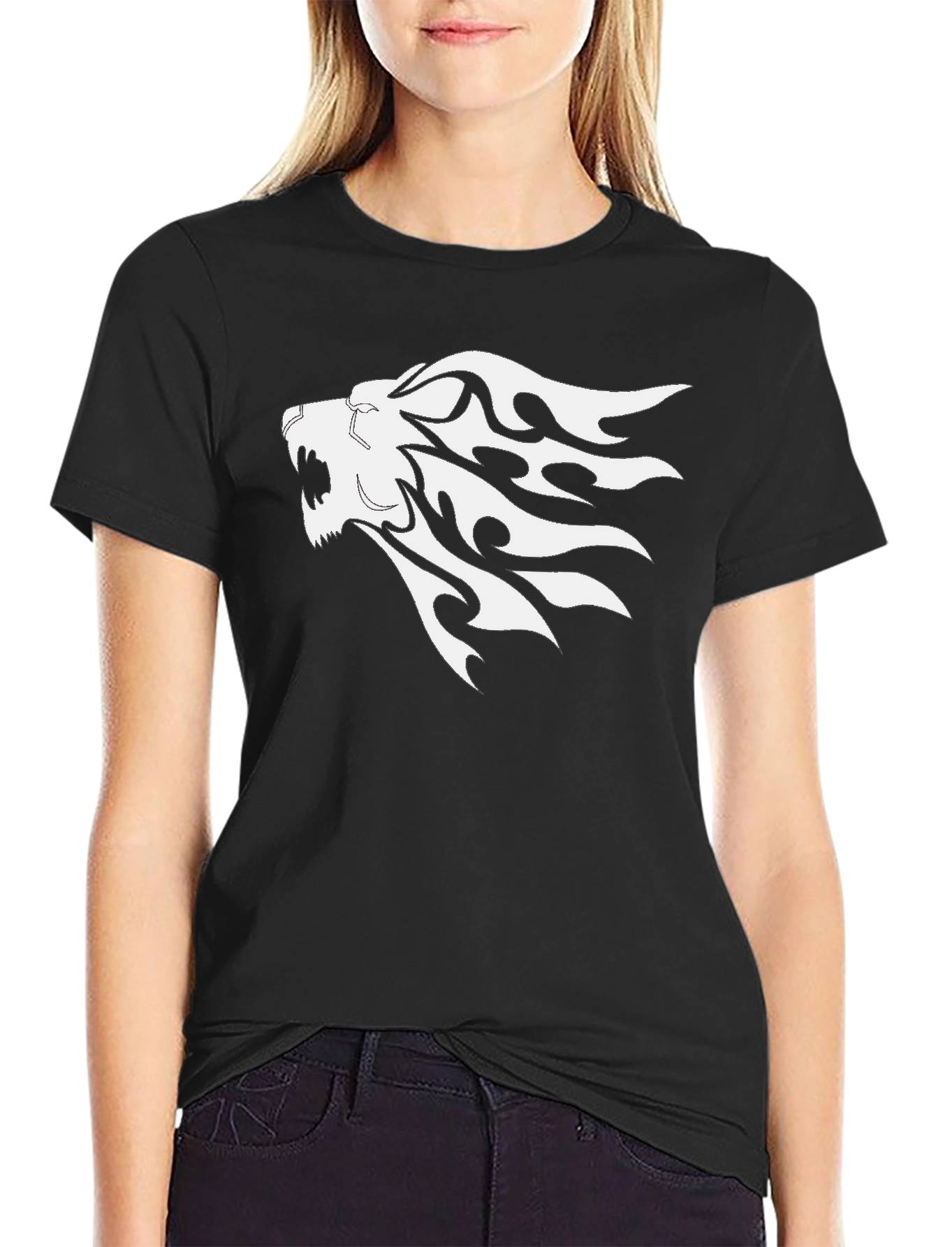 Black Lion Head Graphic Tee
