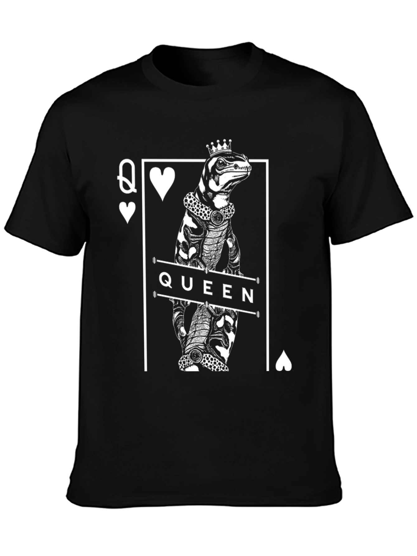 Queen Lizard T-Shirt - Reptile Card Graphic Tee