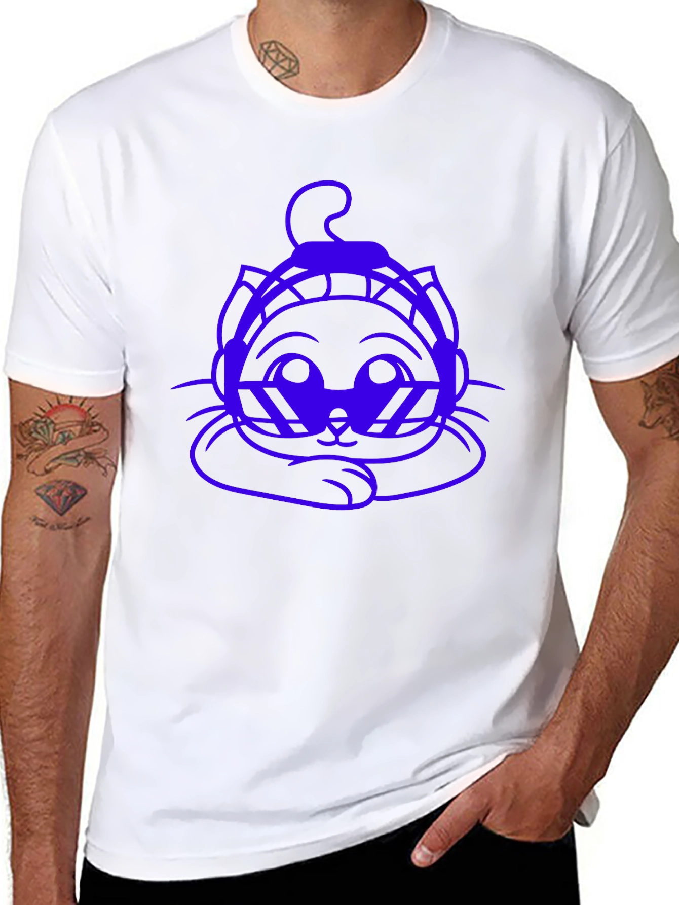 Cool Cat DJ Black T-Shirt
