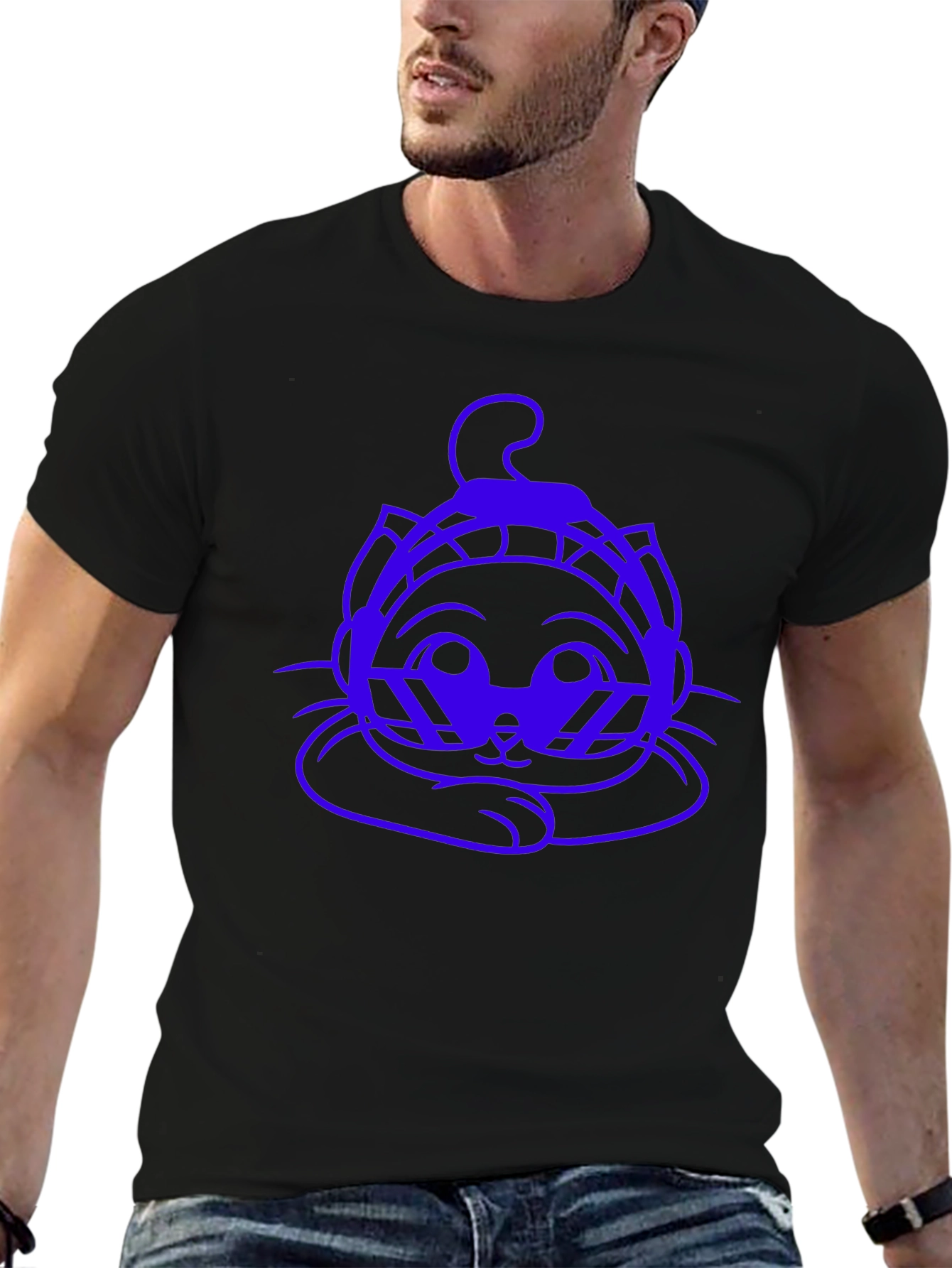 Cool Cat DJ Black T-Shirt