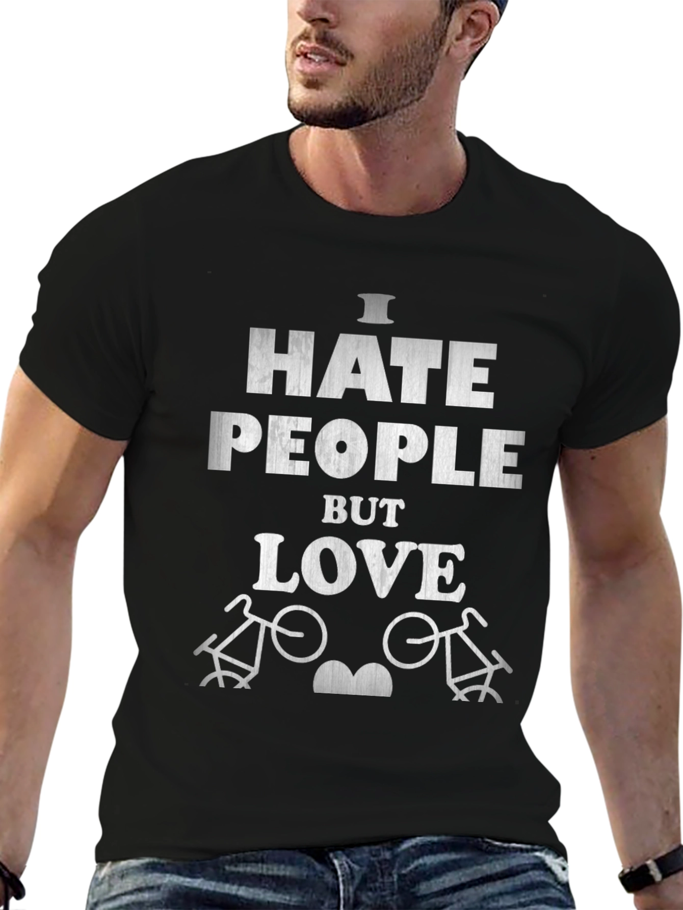 I Hate People But Love Bicycles Graphic T-Shirt