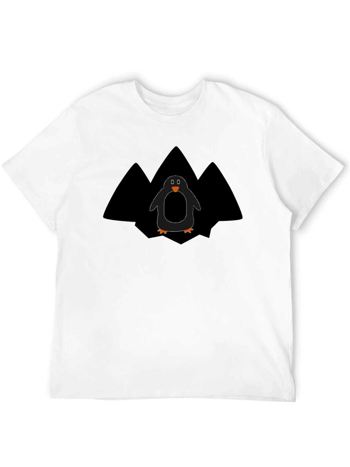 Penguin Graphic Tee - Black Cotton T-Shirt