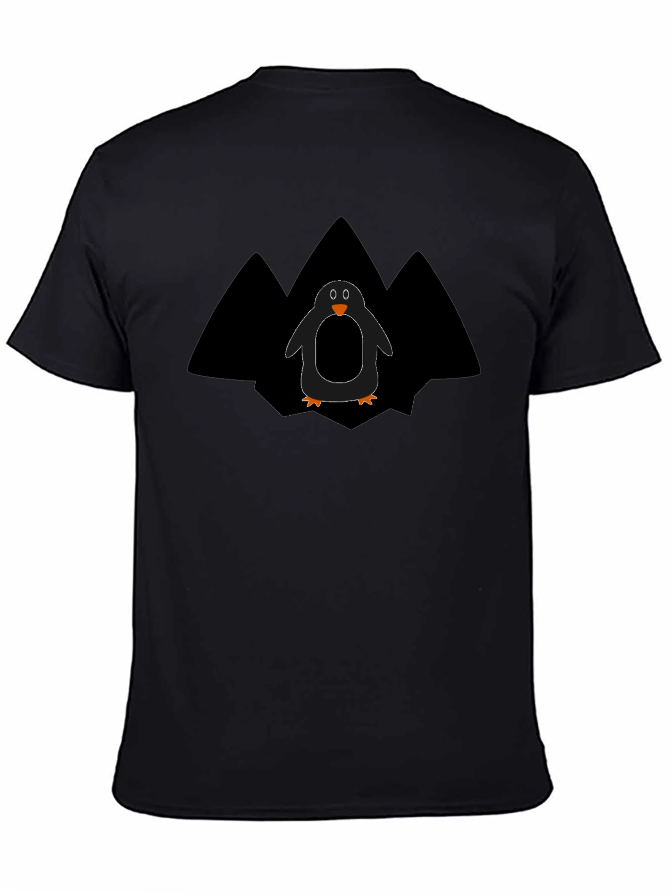 Penguin Graphic Tee - Black Cotton T-Shirt