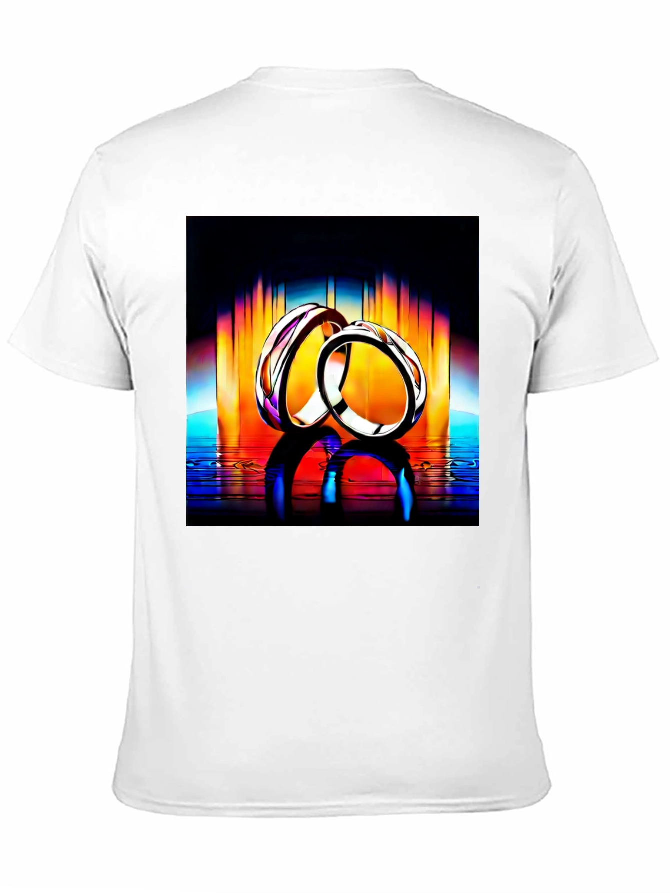 Rings Reflection Graphic Tee - Stylish Black T-Shirt