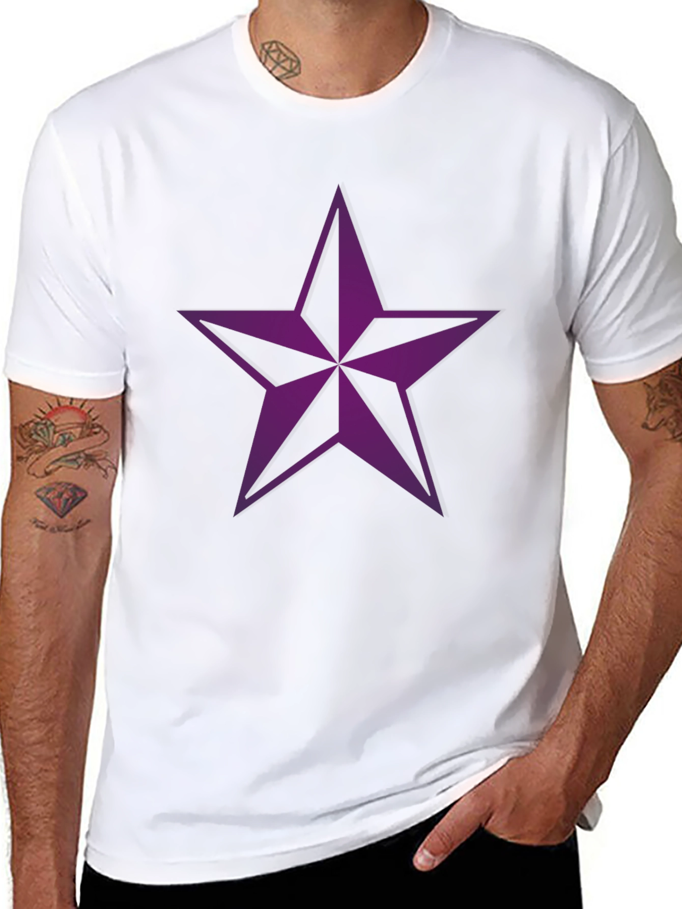 Star Graphic Tee - Mens Black Crewneck