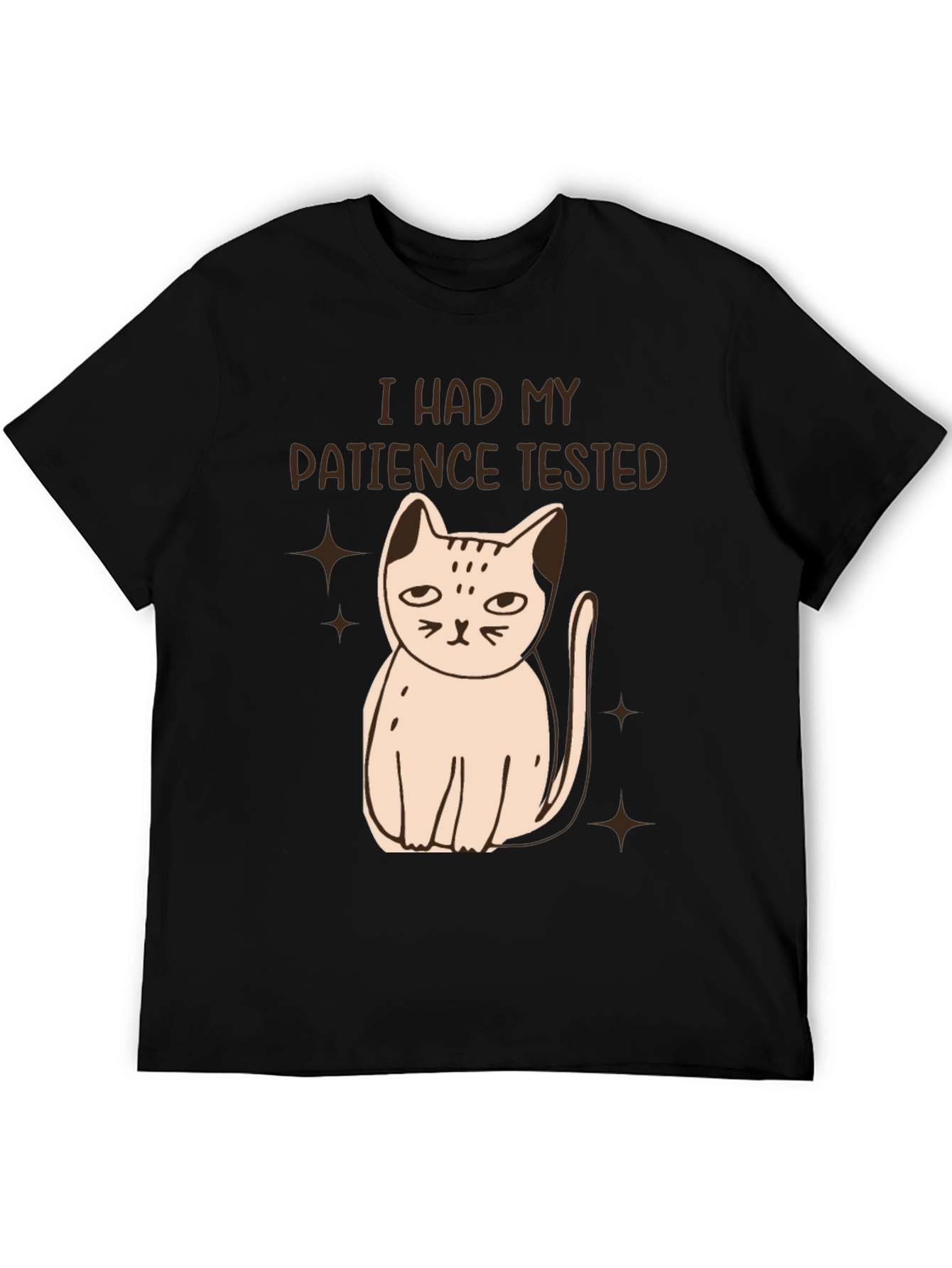 Patience Tested Cat Graphic Tee - Black