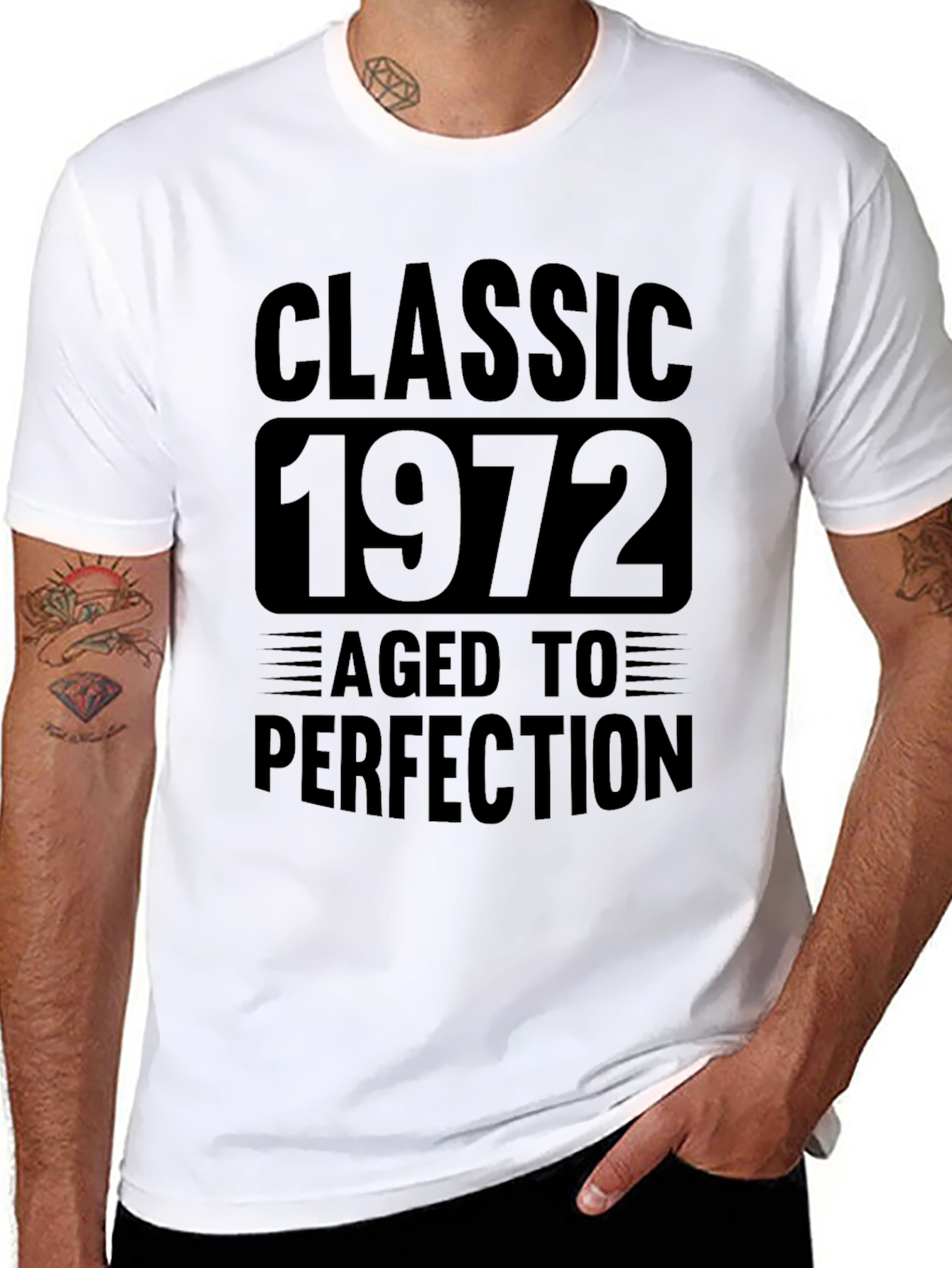 Classic 1972 Aged to Perfection Black T-Shirt