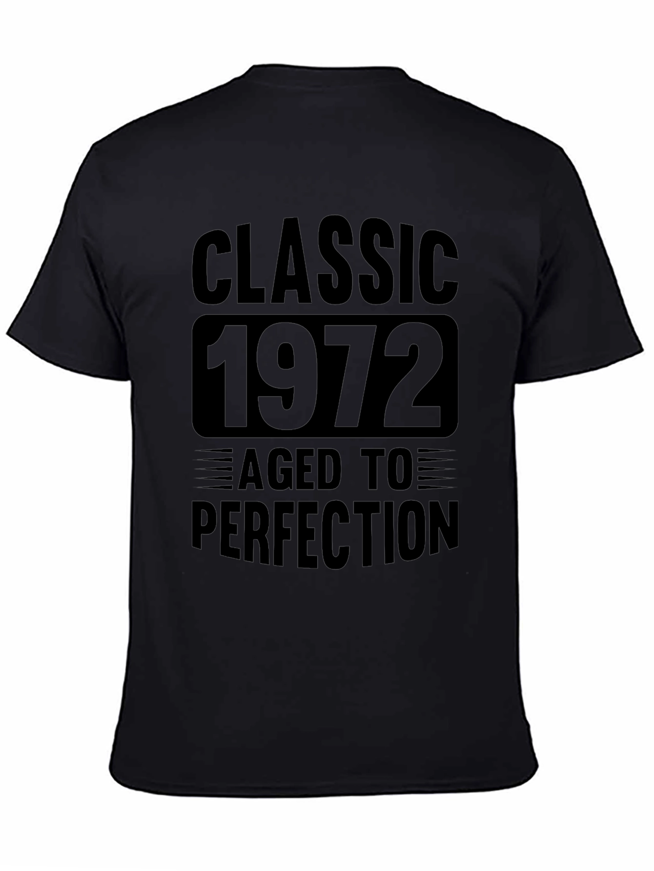 Classic 1972 Aged to Perfection Black T-Shirt