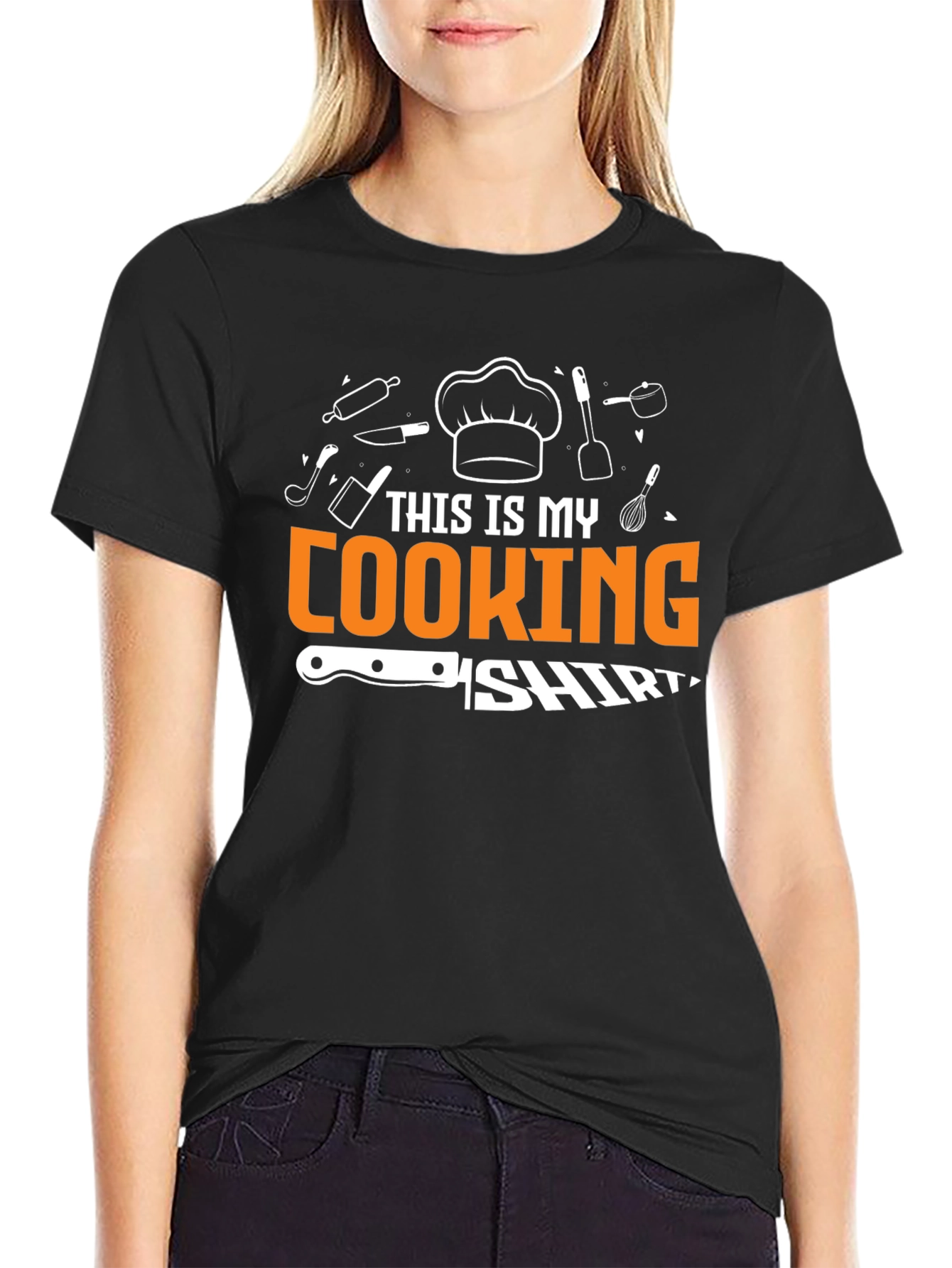This Is My Cooking Shirt Black Cotton Tee
