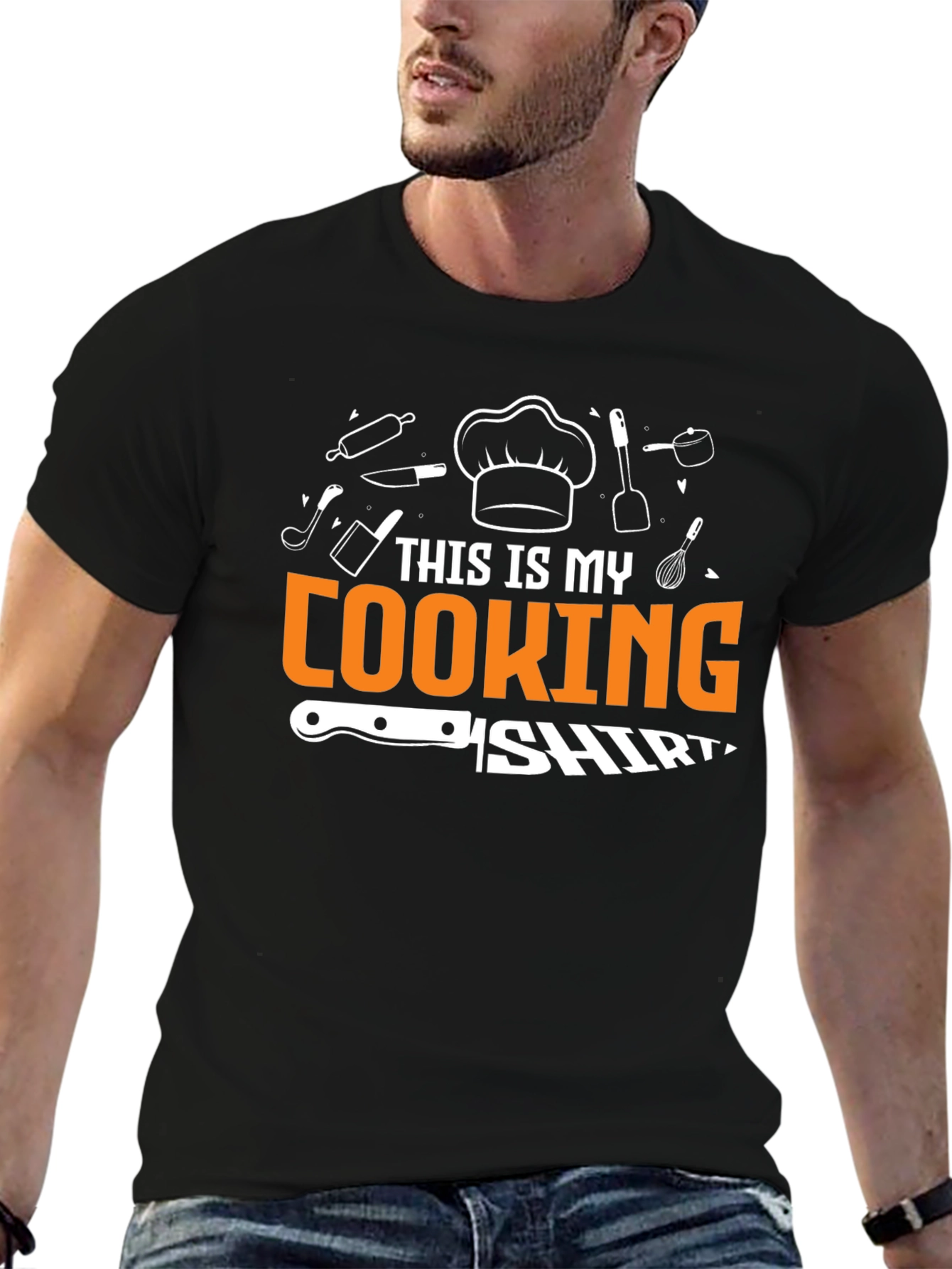 This Is My Cooking Shirt Black Cotton Tee