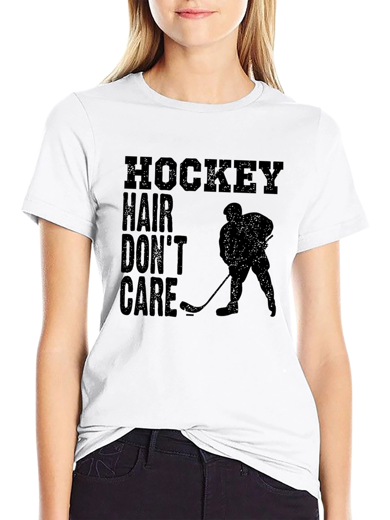 Hockey Hair Dont Care Tee