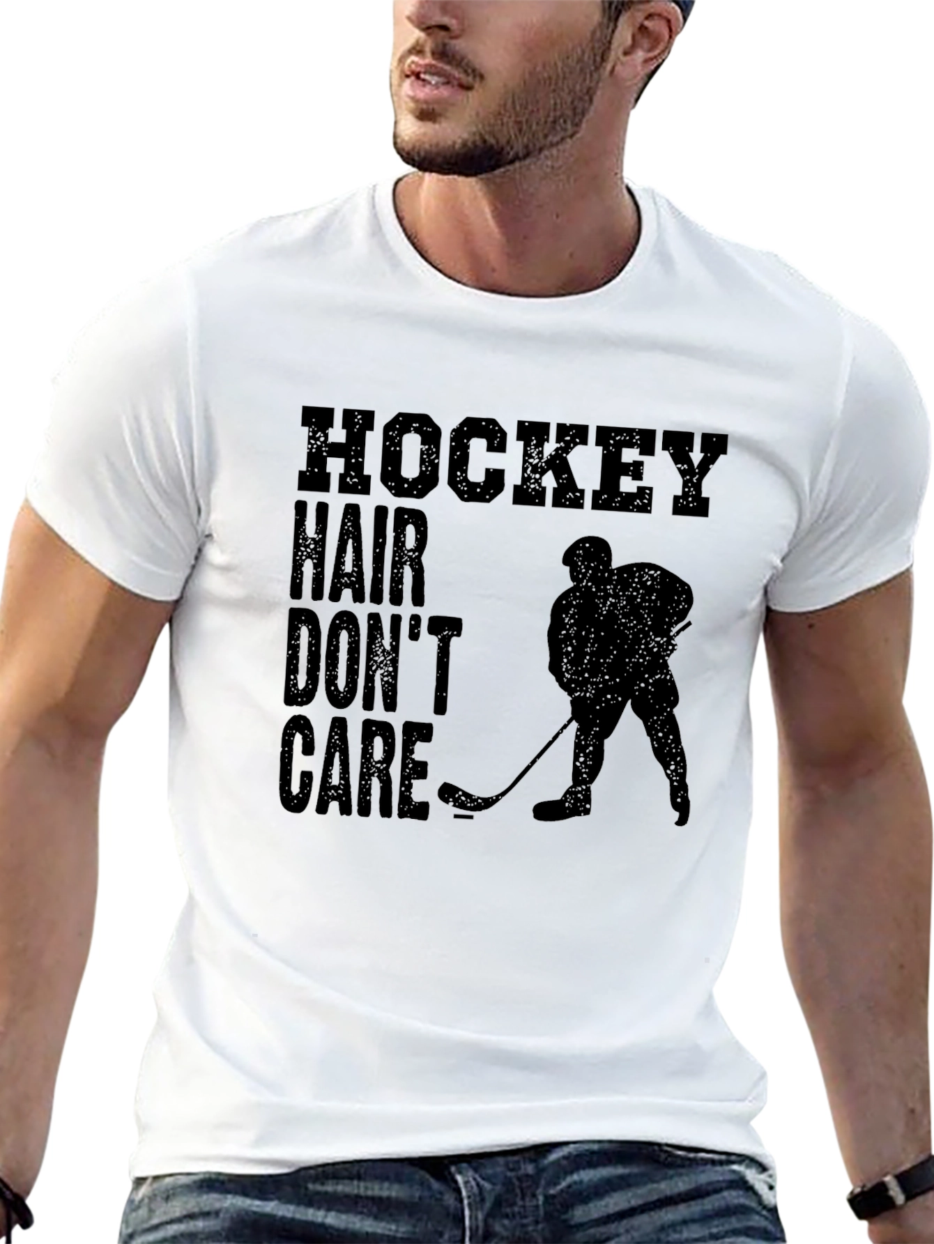 Hockey Hair Dont Care Tee
