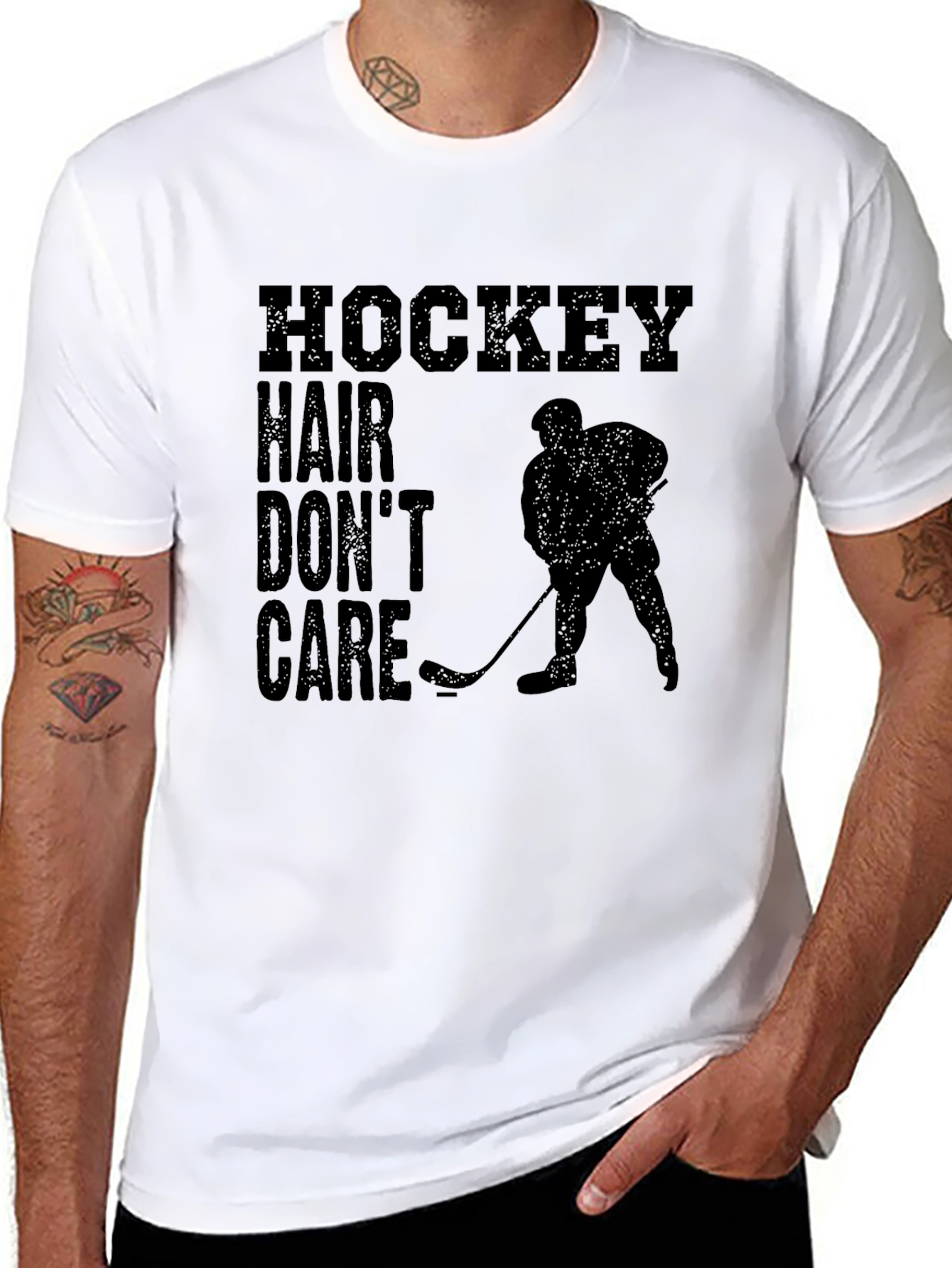 Hockey Hair Dont Care Tee