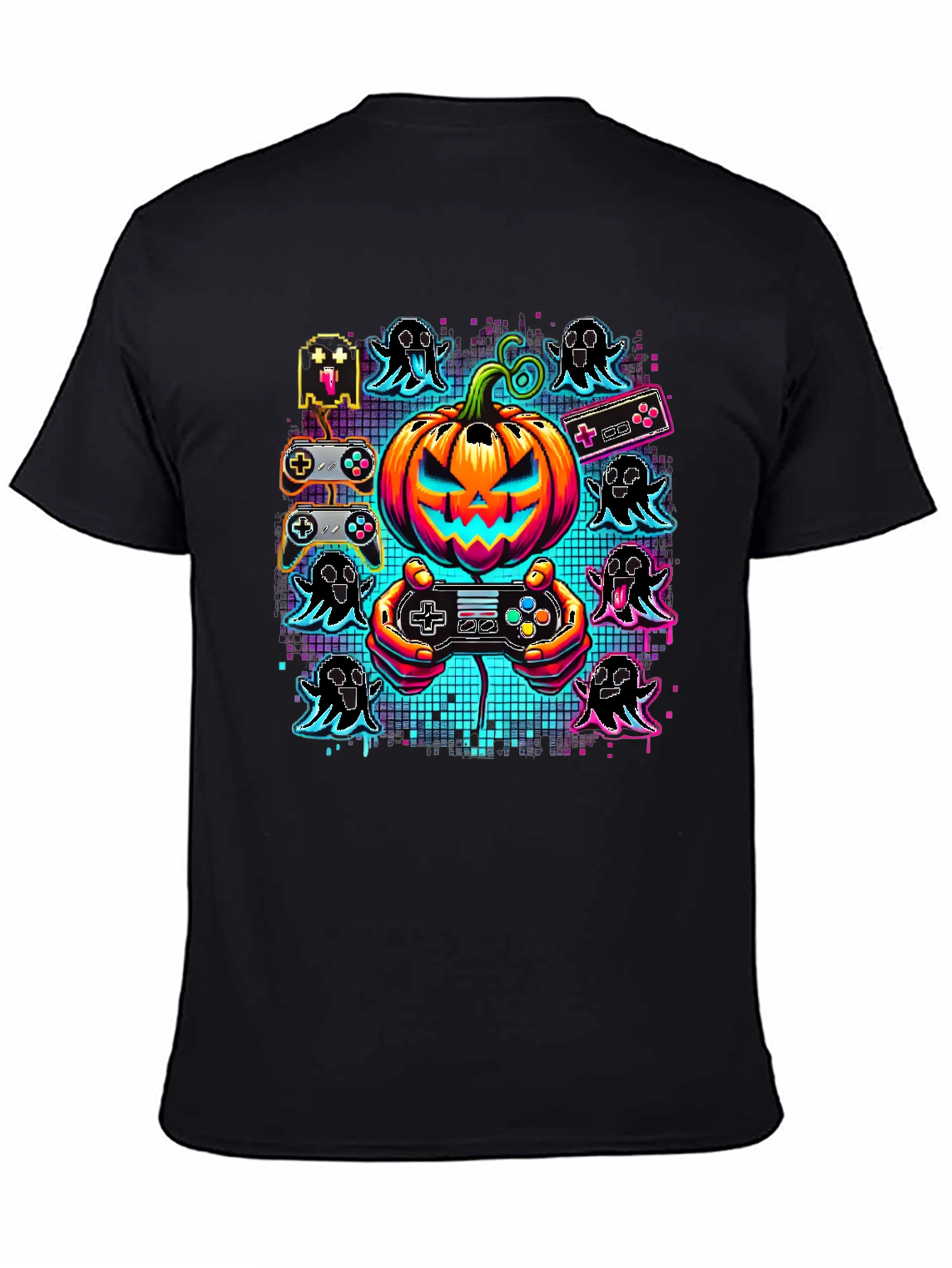 Gamer Halloween T-Shirt - Pumpkin & Ghosts