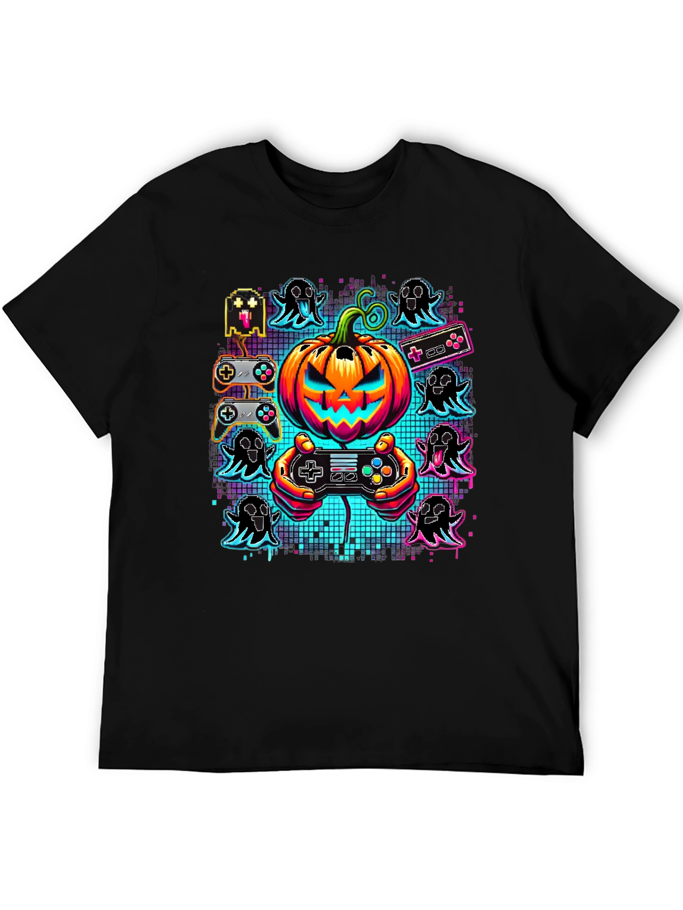 Gamer Halloween T-Shirt - Pumpkin & Ghosts