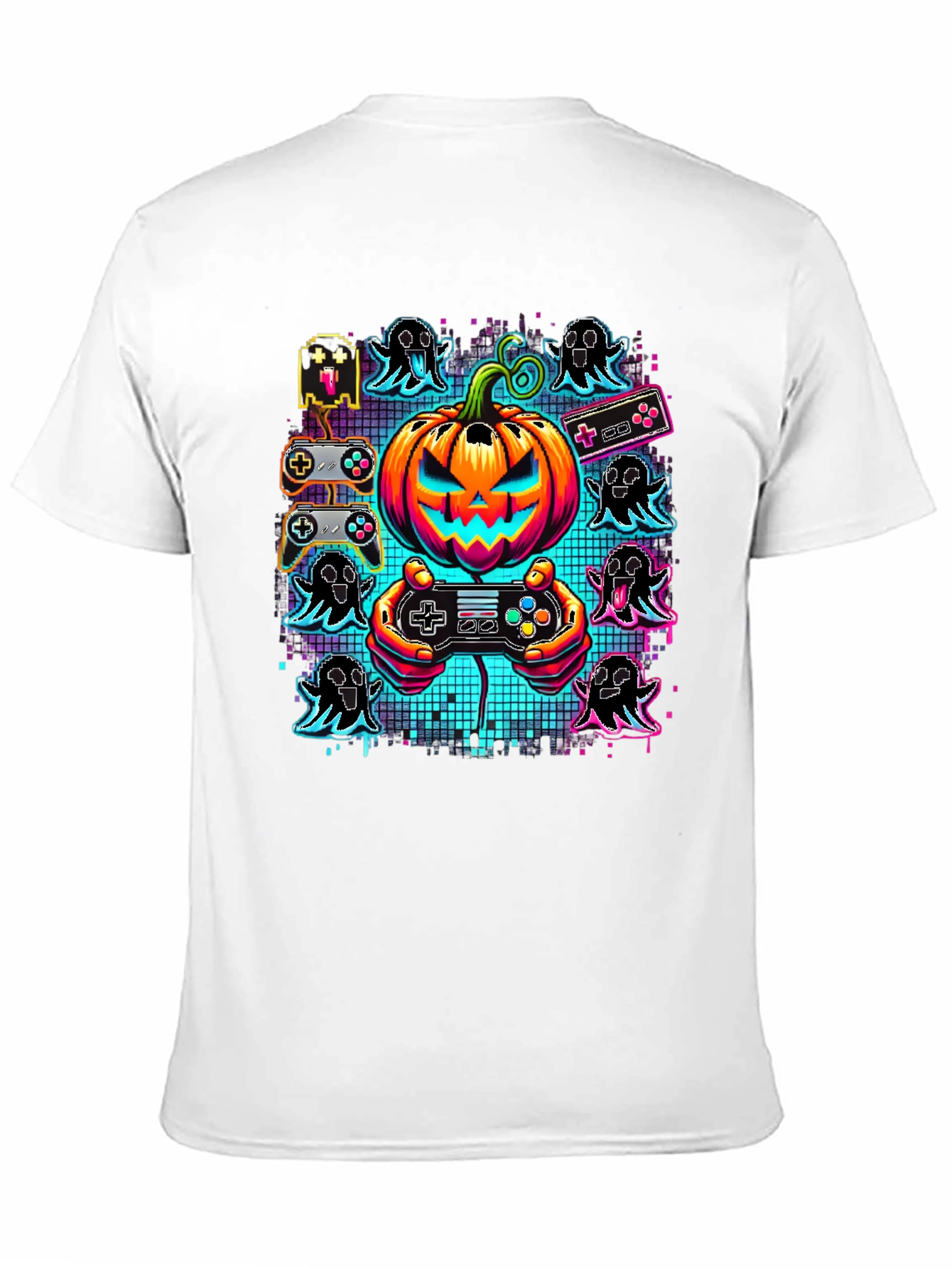 Gamer Halloween T-Shirt - Pumpkin & Ghosts