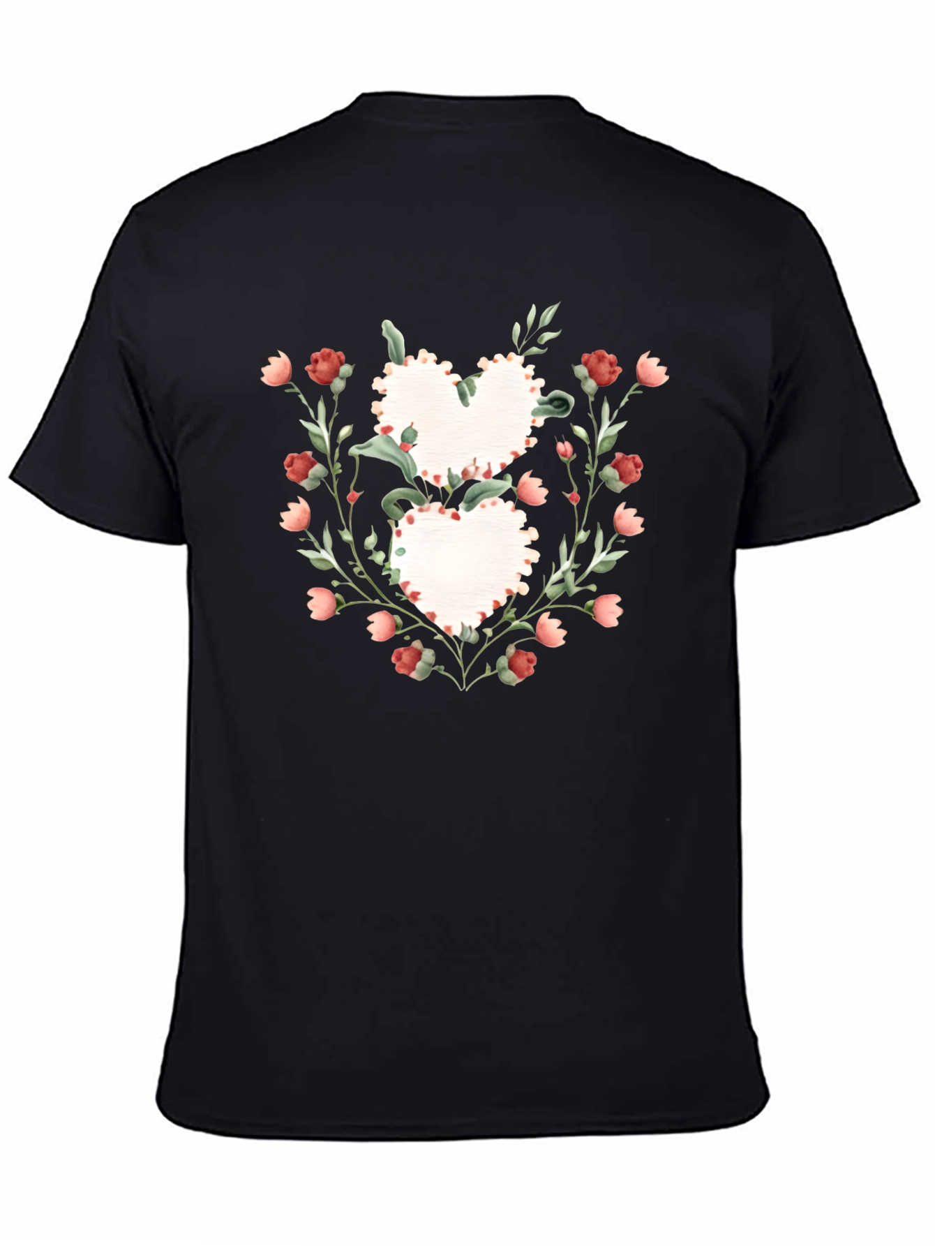 Floral Heart Graphic Tee - Romantic Style