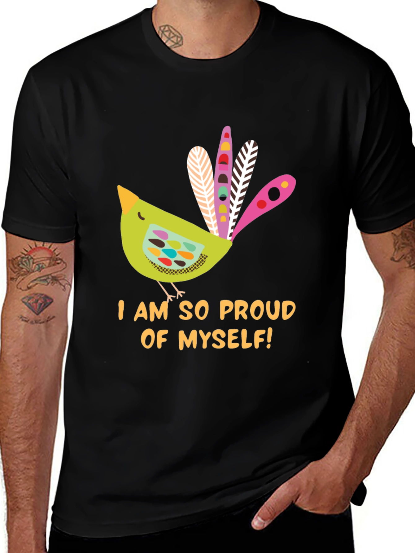 Proud Bird Graphic Tee - Black Unisex T-Shirt