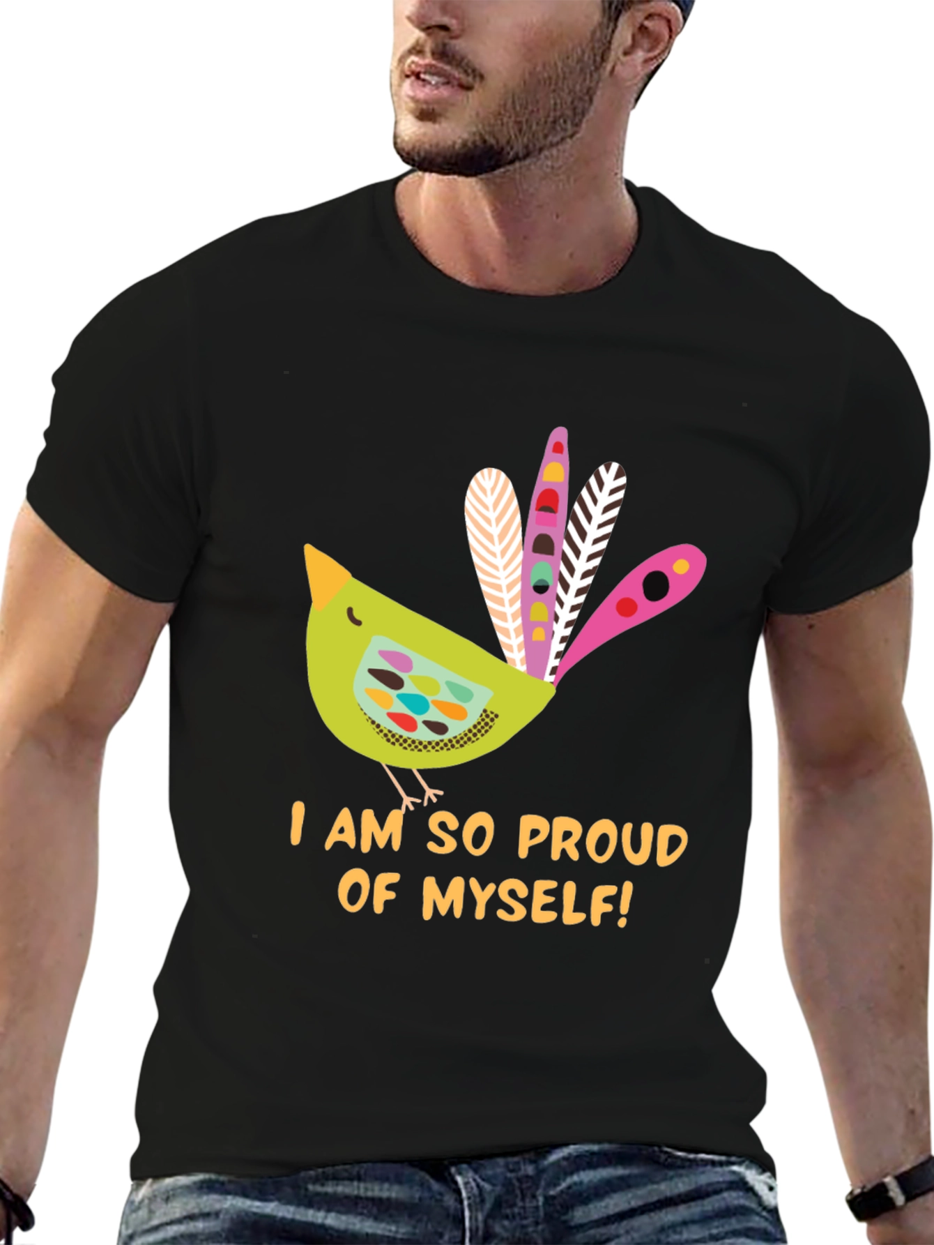 Proud Bird Graphic Tee - Black Unisex T-Shirt