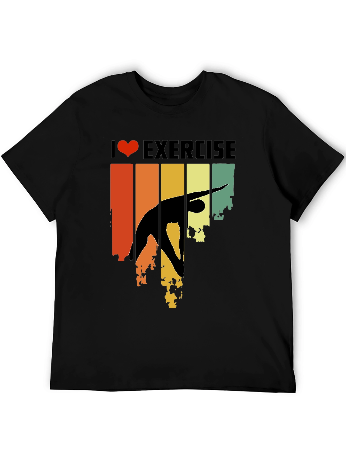 Retro I Love Exercise T-Shirt Gym Workout Tee