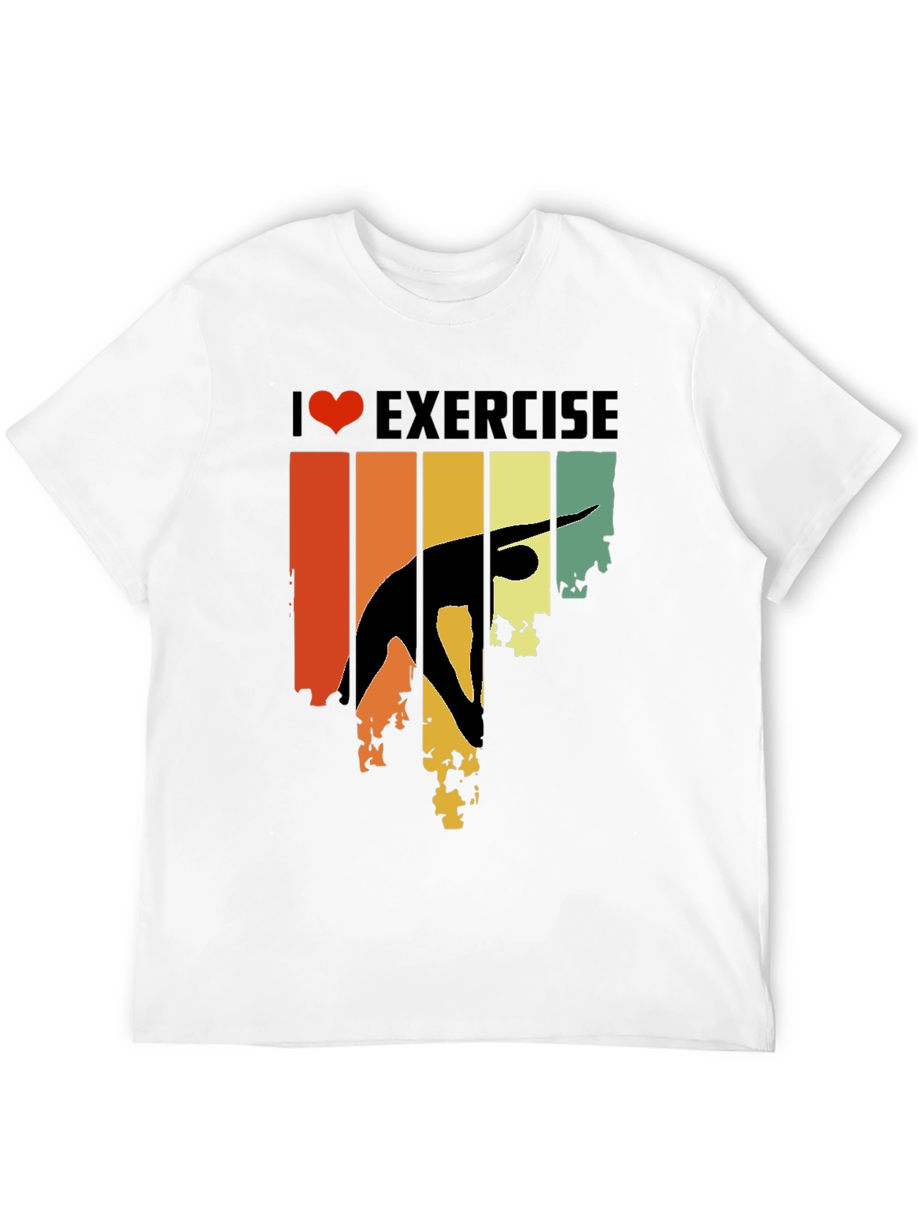 Retro I Love Exercise T-Shirt Gym Workout Tee