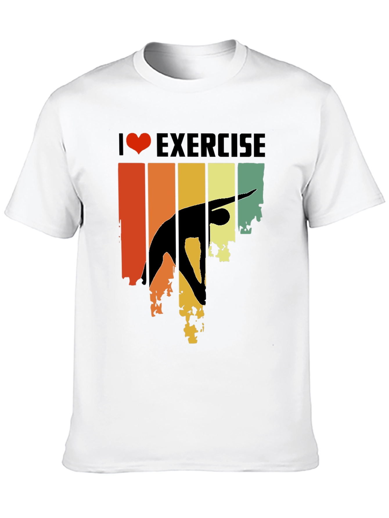 Retro I Love Exercise T-Shirt Gym Workout Tee