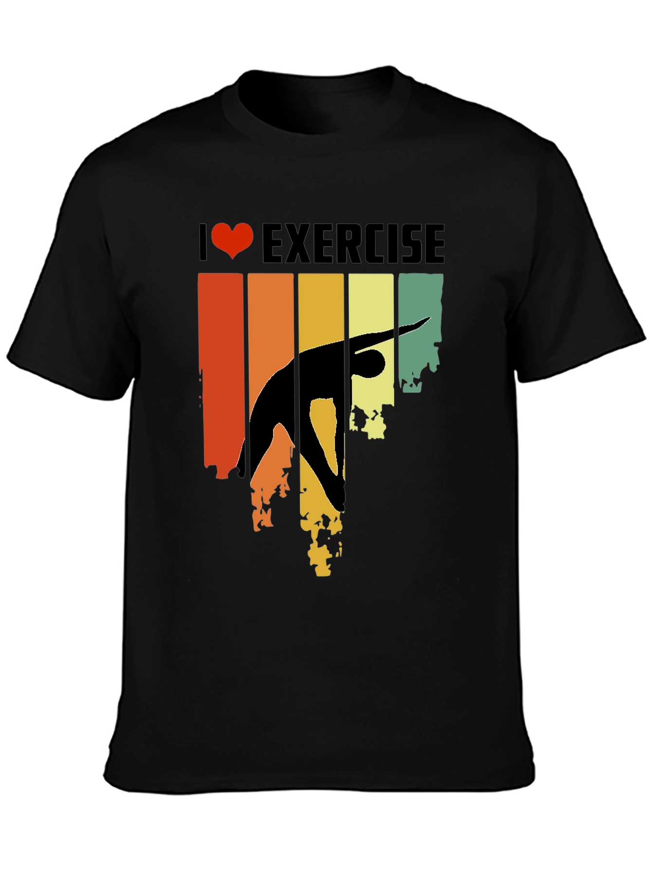 Retro I Love Exercise T-Shirt Gym Workout Tee