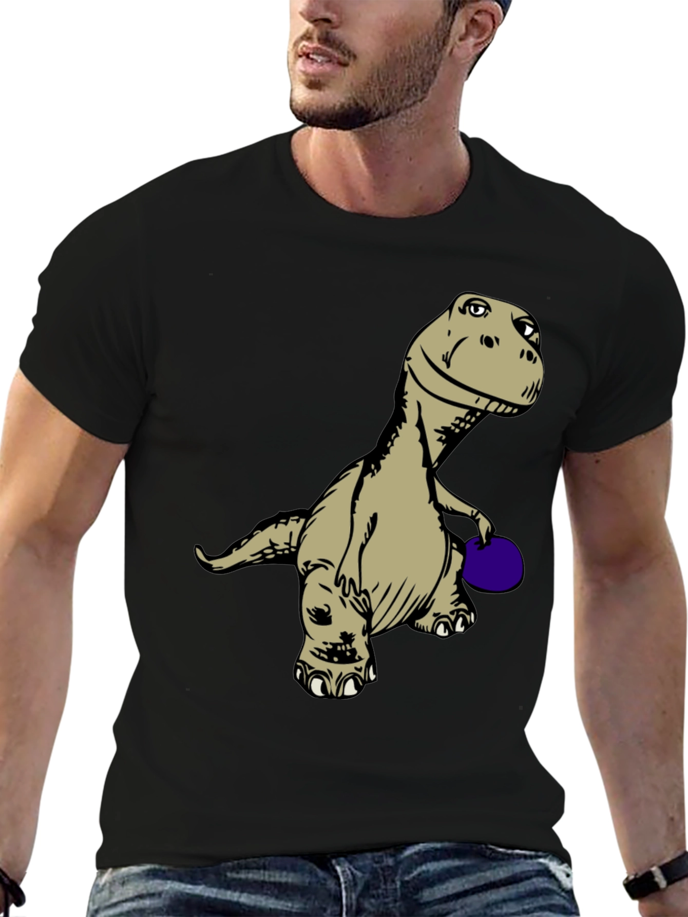 Dinosaur Bowling T-Shirt - Novelty Graphic Tee