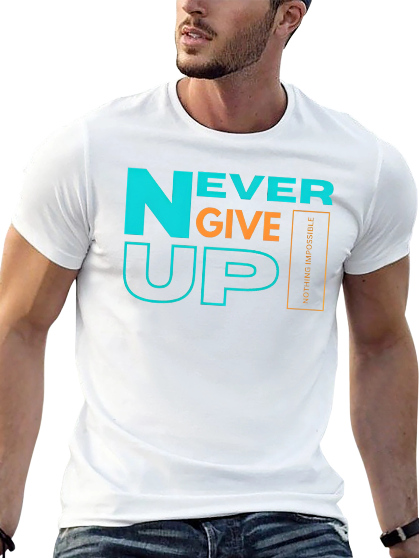 Never Give Up Graphic Tee - Motivational T-Shirt