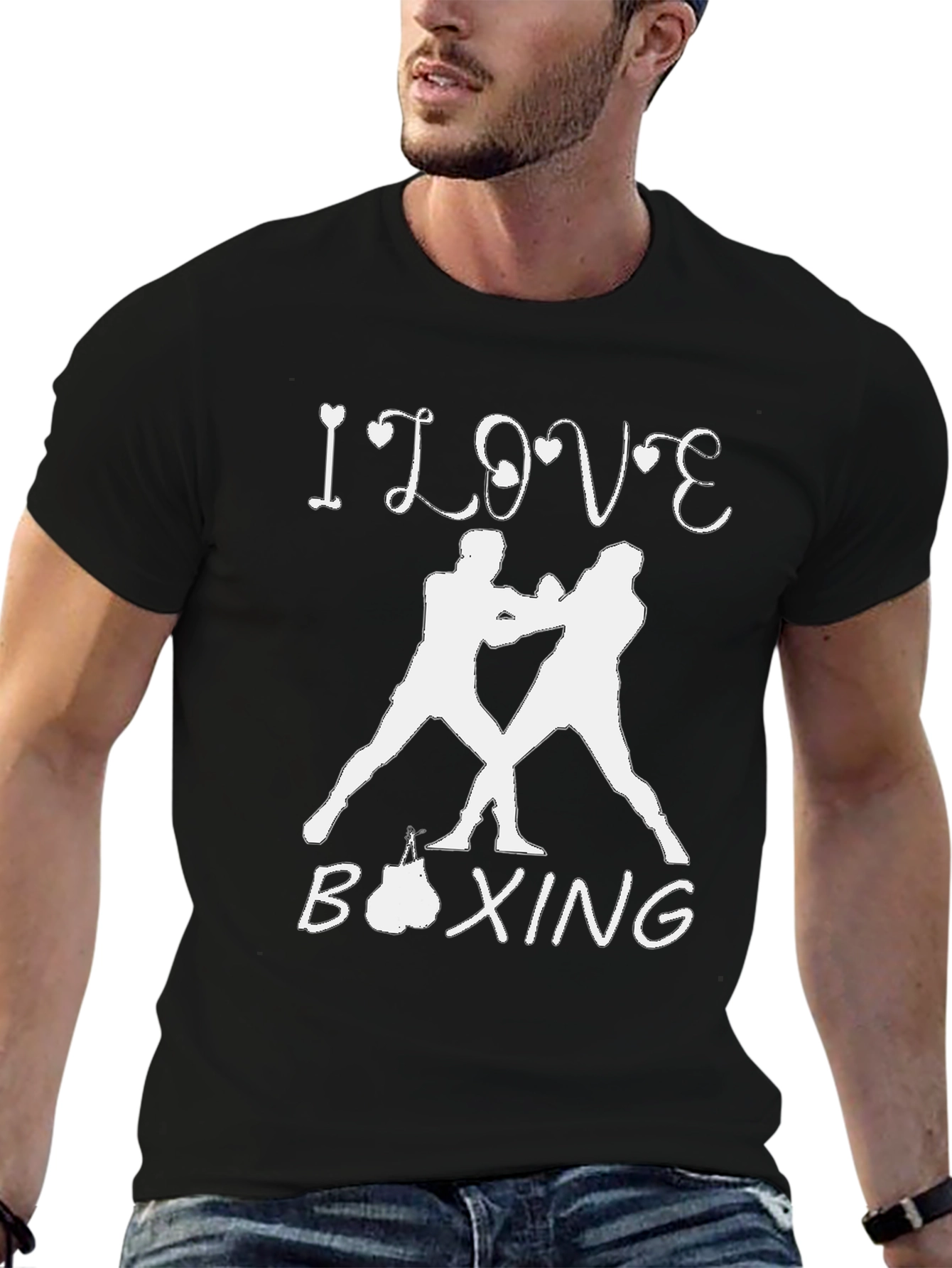I Love Boxing Black T-Shirt