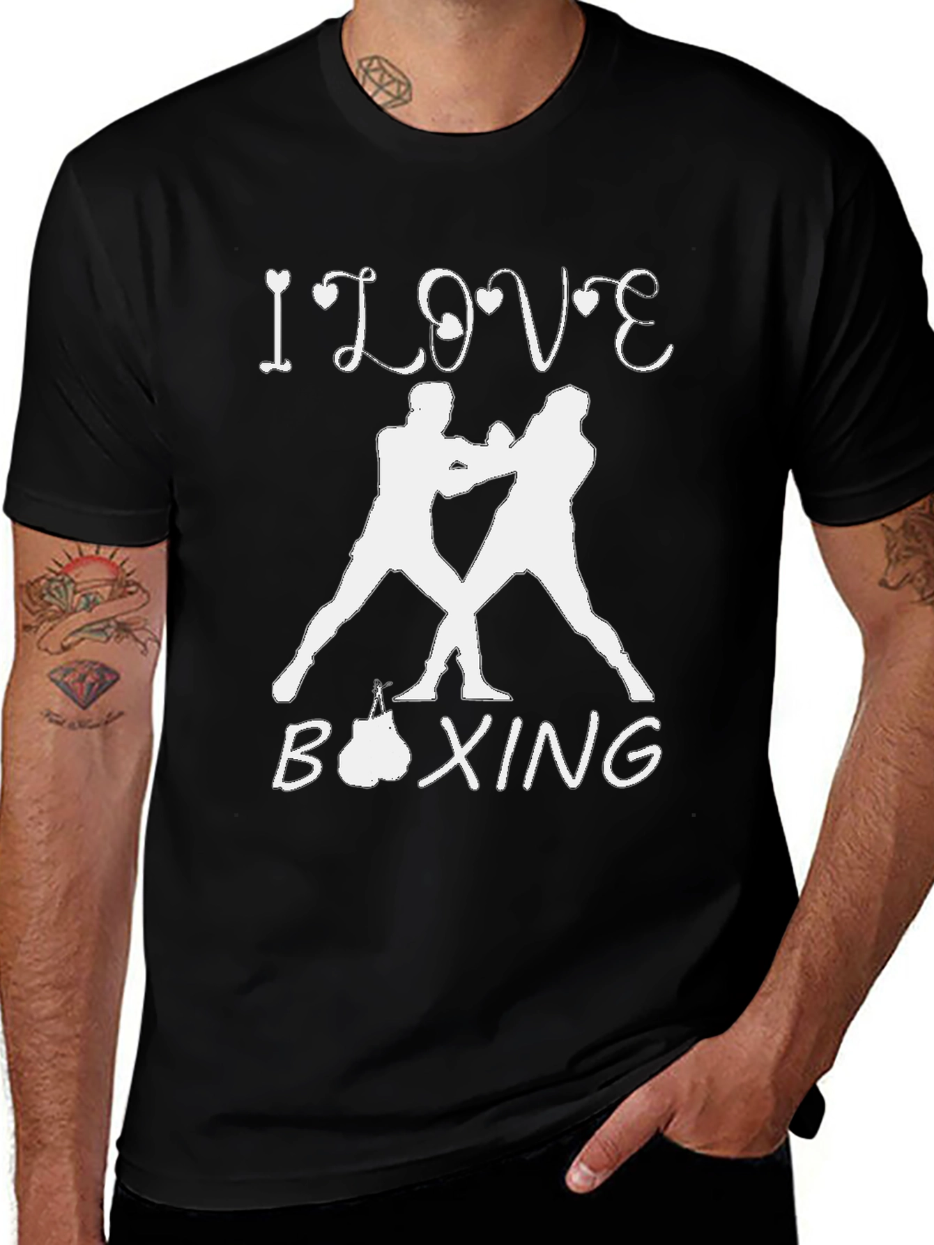 I Love Boxing Black T-Shirt