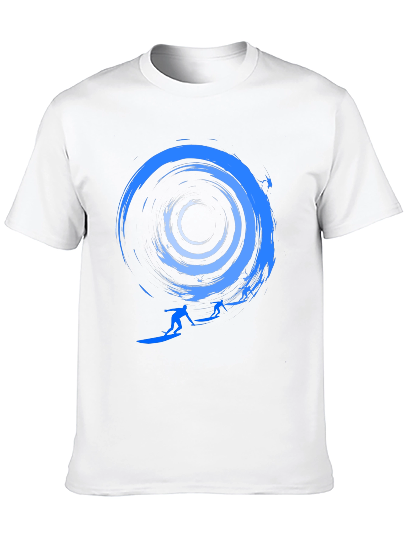 Surfing Wave Graphic Tee - Stylish Crew Neck T-Shirt