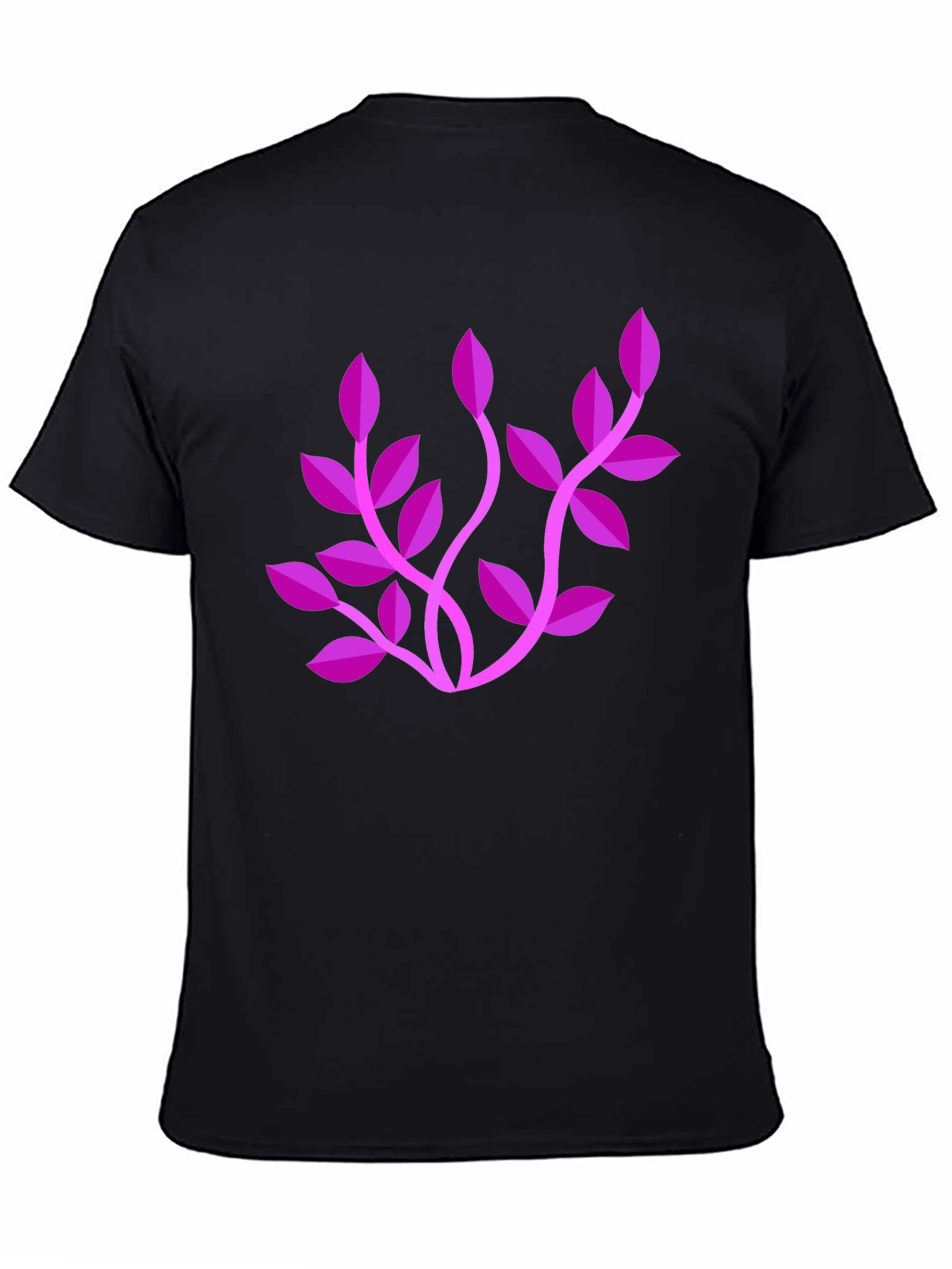 Stylish Black T-Shirt with Floral Design