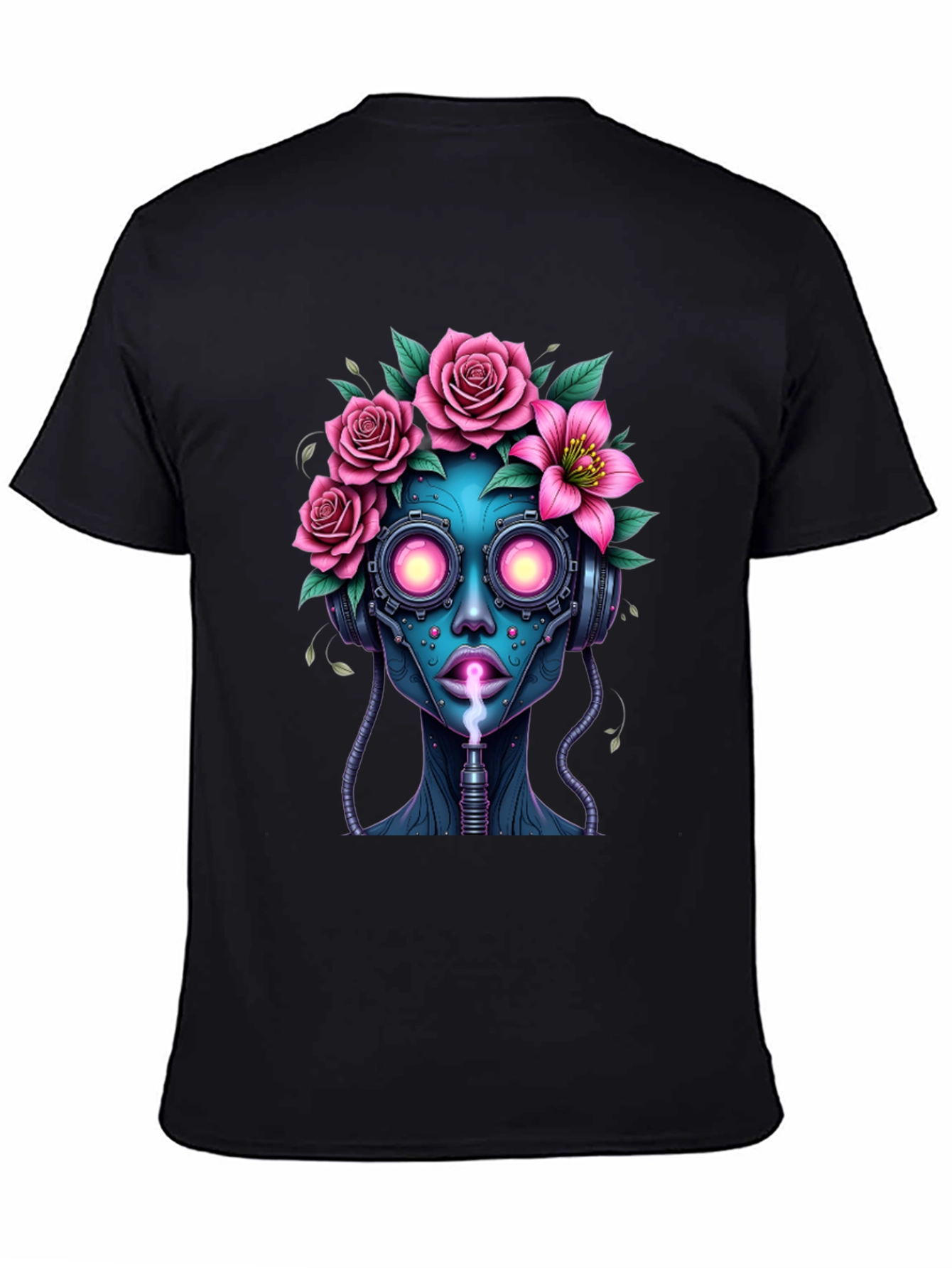 Cyberpunk Floral Head T-Shirt