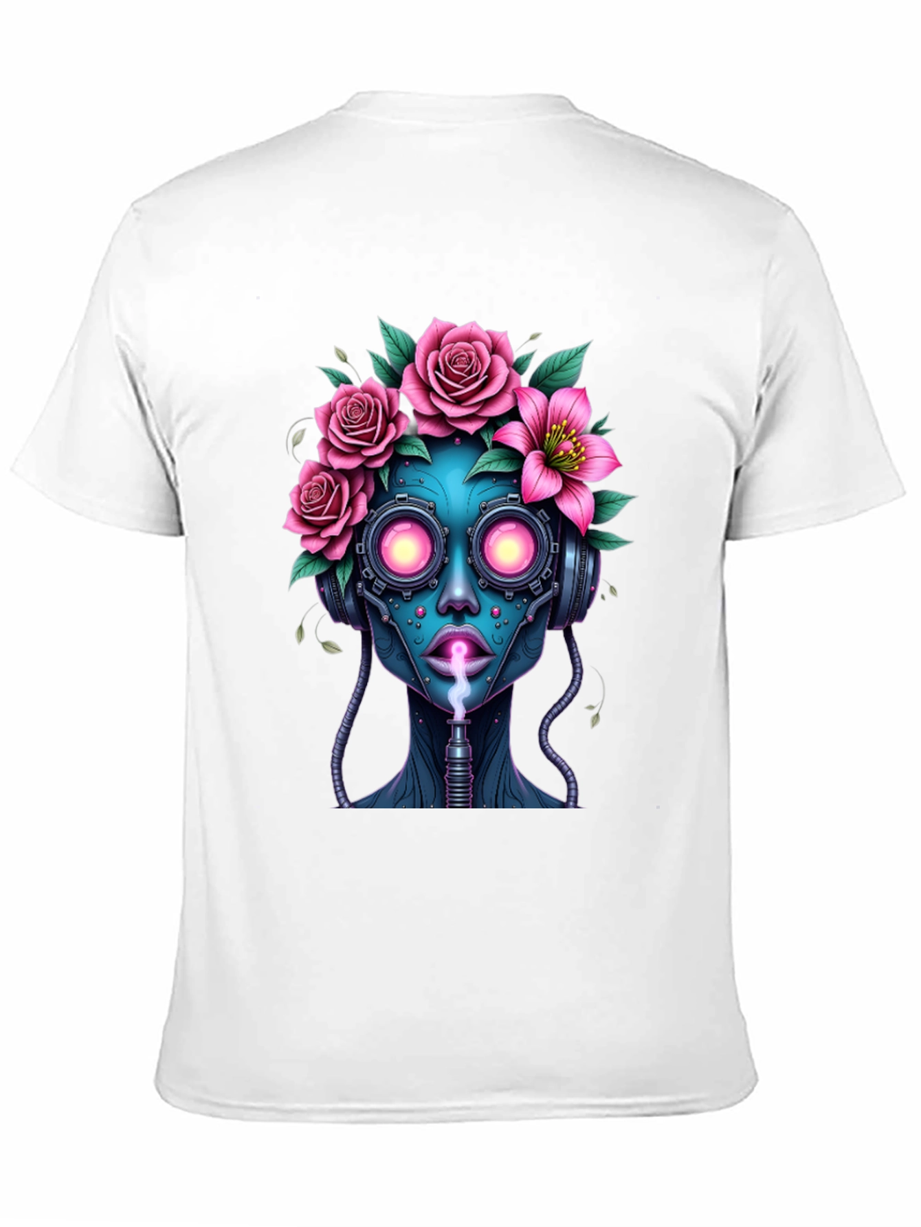 Cyberpunk Floral Head T-Shirt