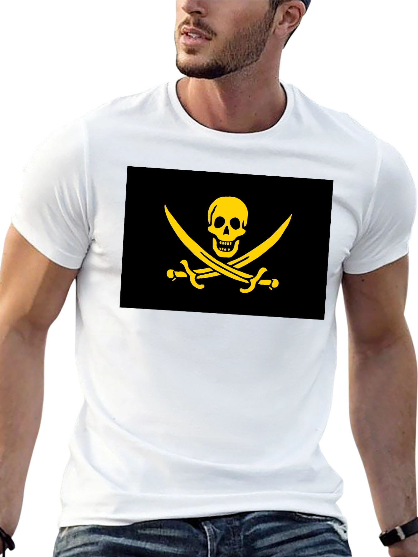 Pirate Flag Graphic T-Shirt - Black
