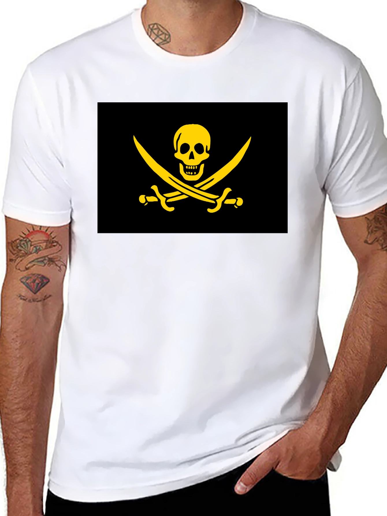 Pirate Flag Graphic T-Shirt - Black