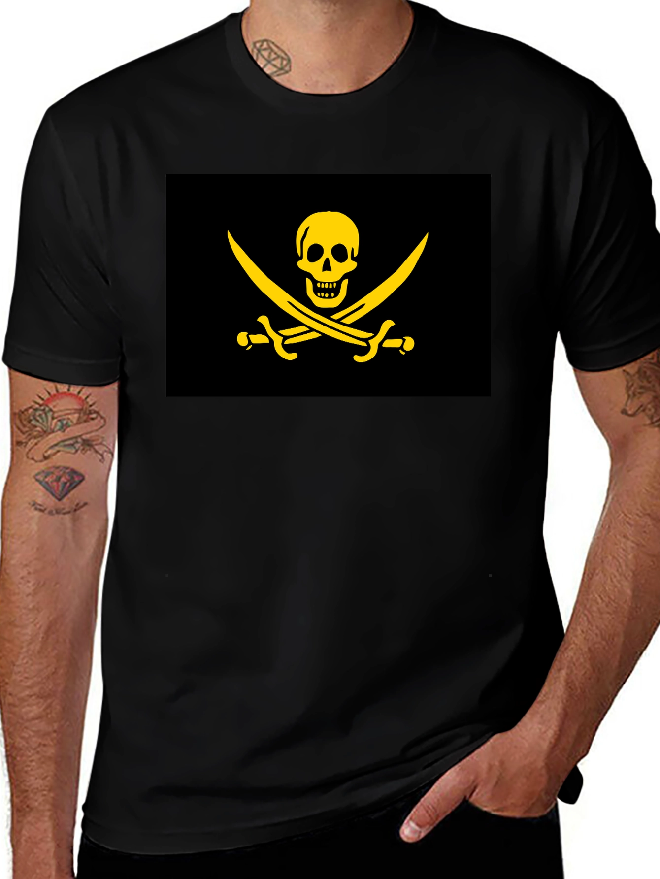 Pirate Flag Graphic T-Shirt - Black